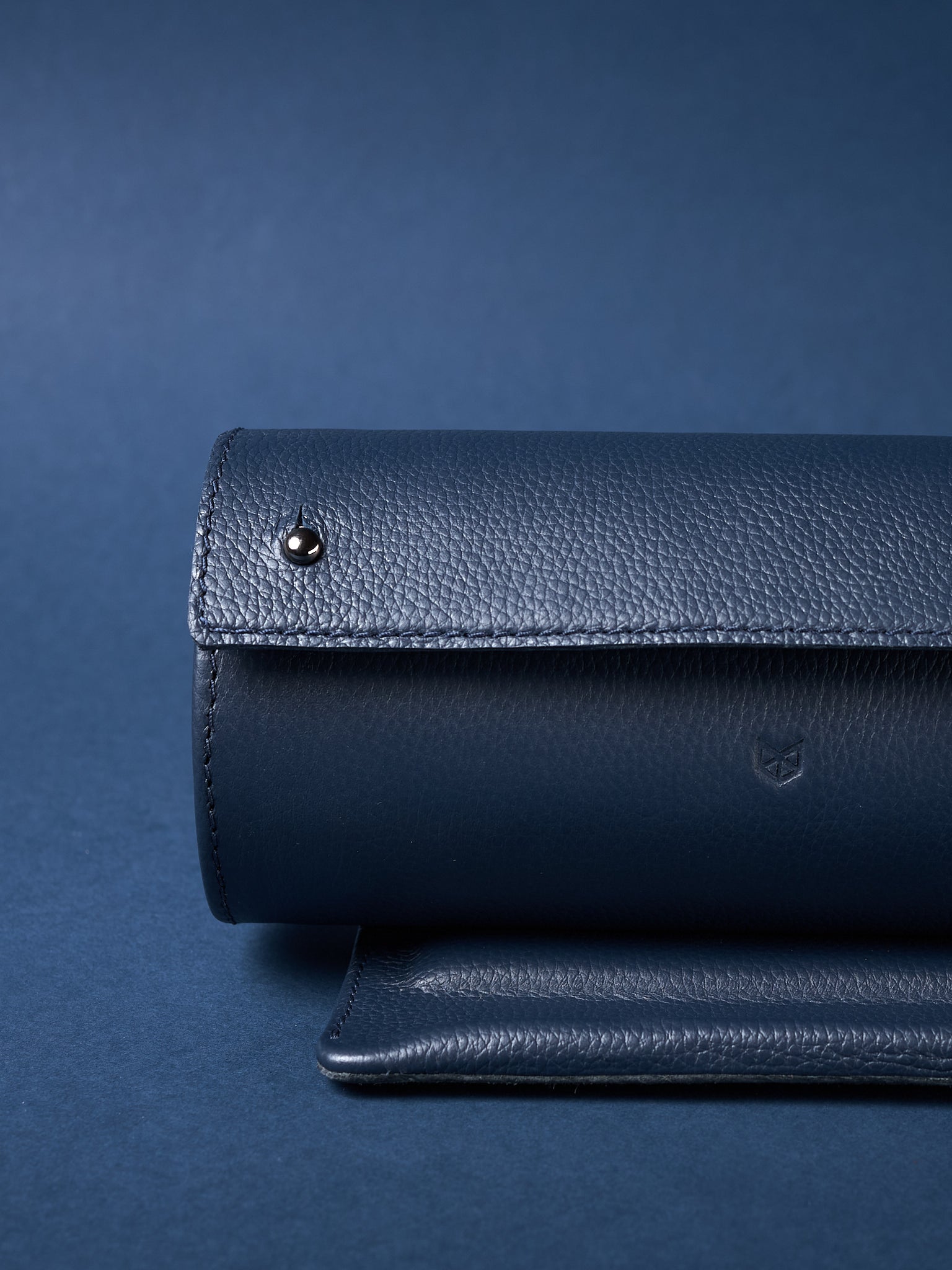 Pin Closure. Watch Case Holder Navy by Capra Leather