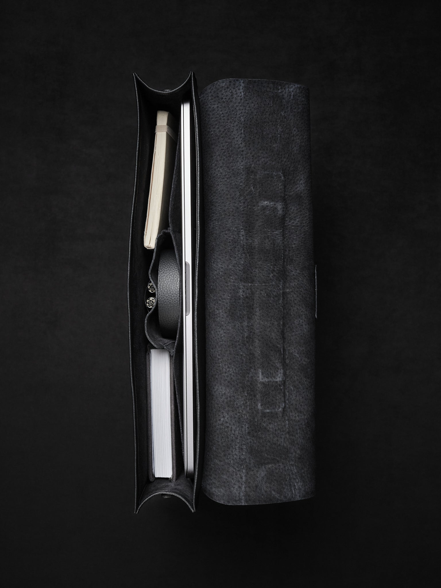 Valet Button Portfolio Briefcase · Black by Capra Leather