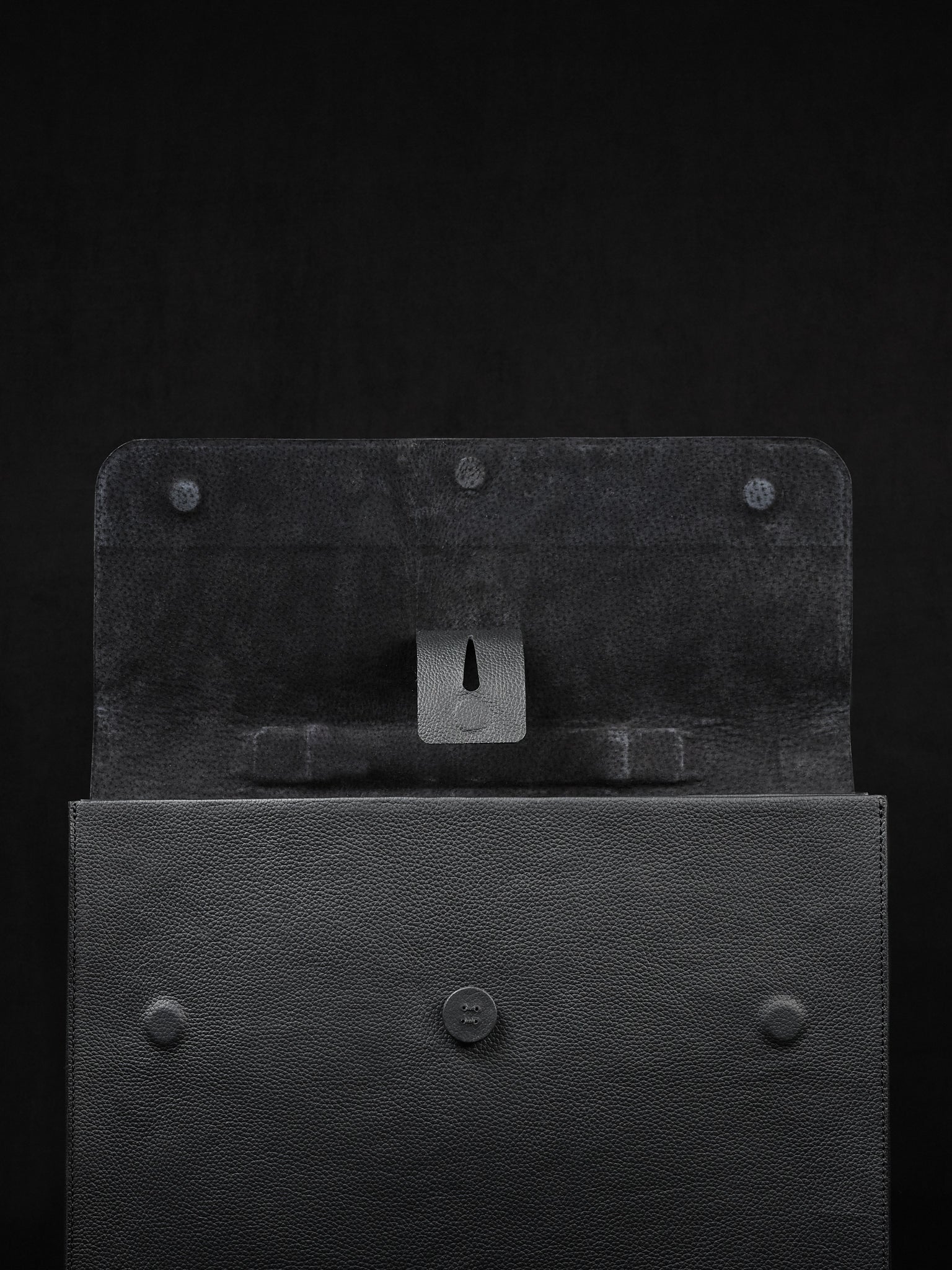 Valet Button Portfolio Briefcase · Black by Capra Leather