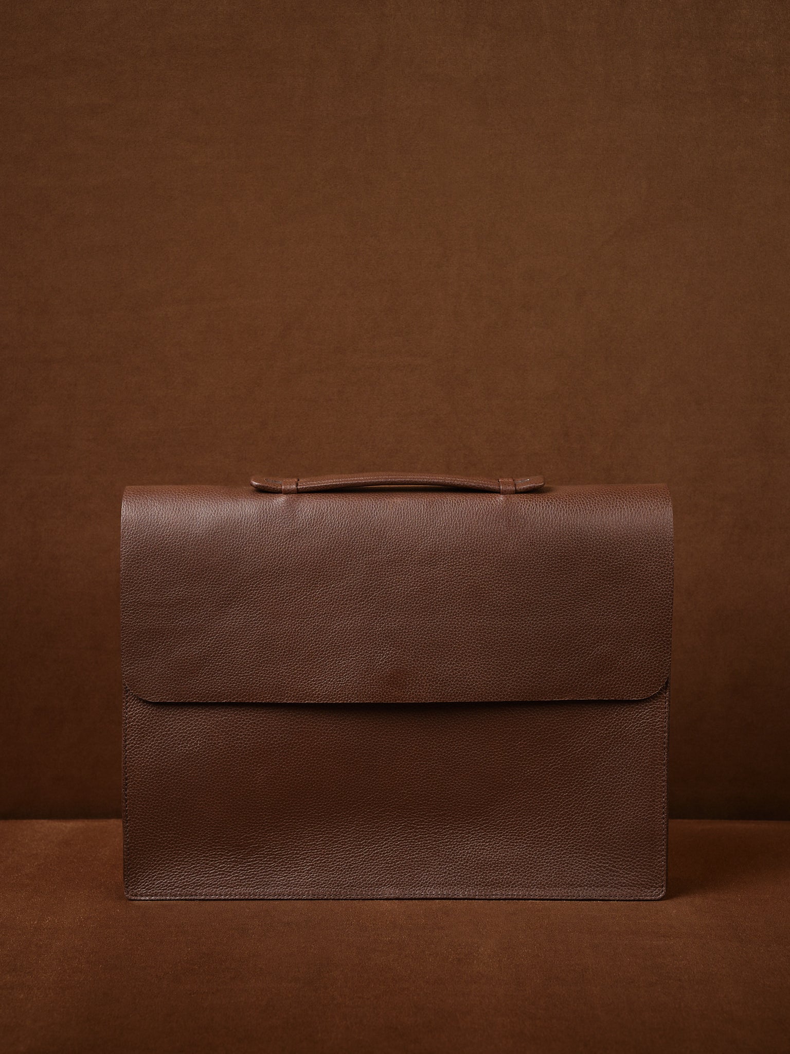 Large Briefcase. Custom Portfolio Brown by Capra Leather