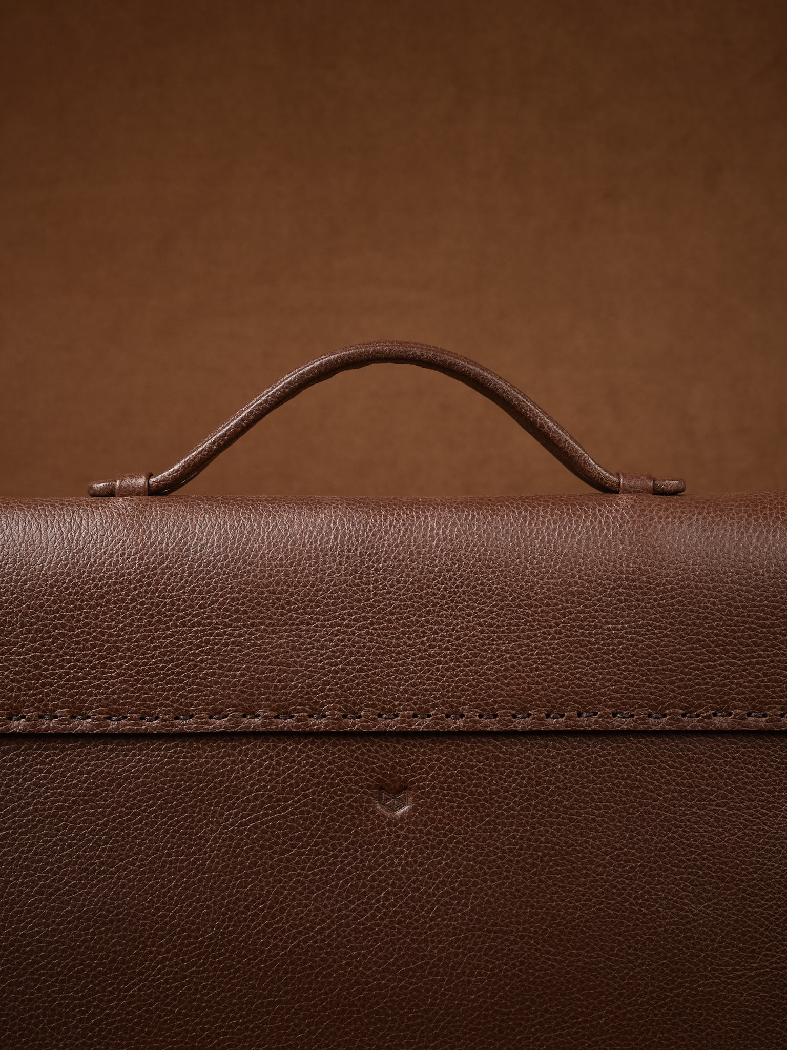 Sliding Handle. Embossed Leather Portfolio Brown by Capra Leather