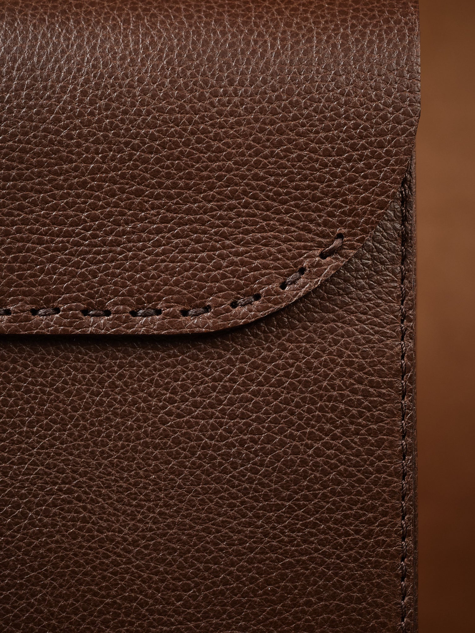 Hand-stitched Details. Customized Portfolio Brown by Capra Leather