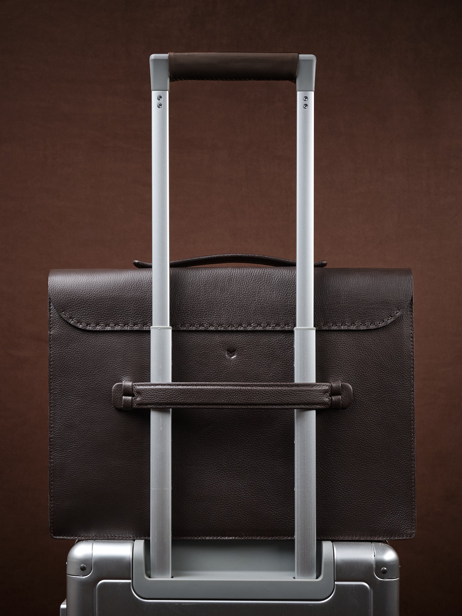 Luggage Strap. Briefcase for Travel Dark Brown by Capra Leather