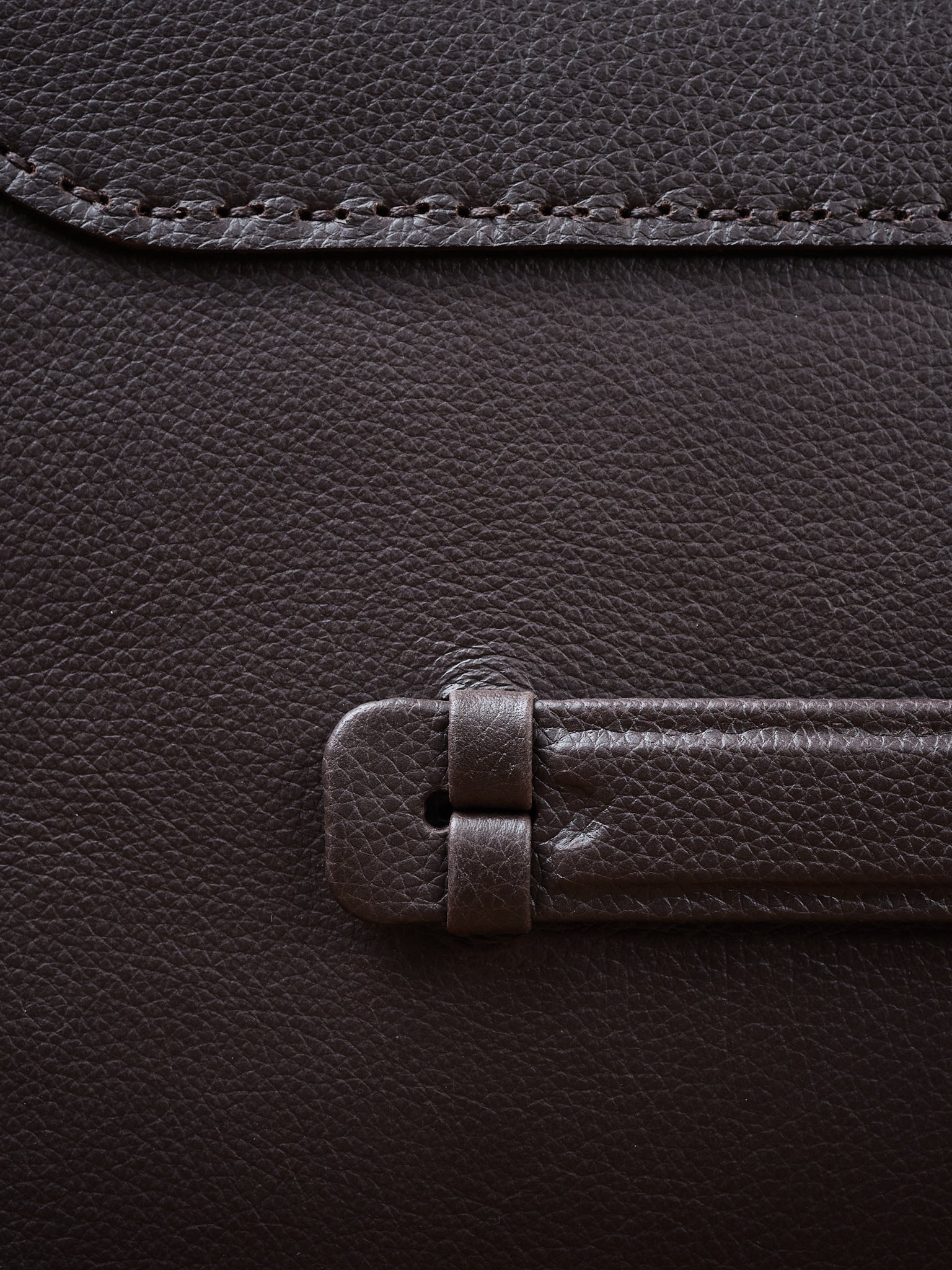 Hand-stitching Details. Leather Portfolio Personalized Dark Brown by Capra Leather