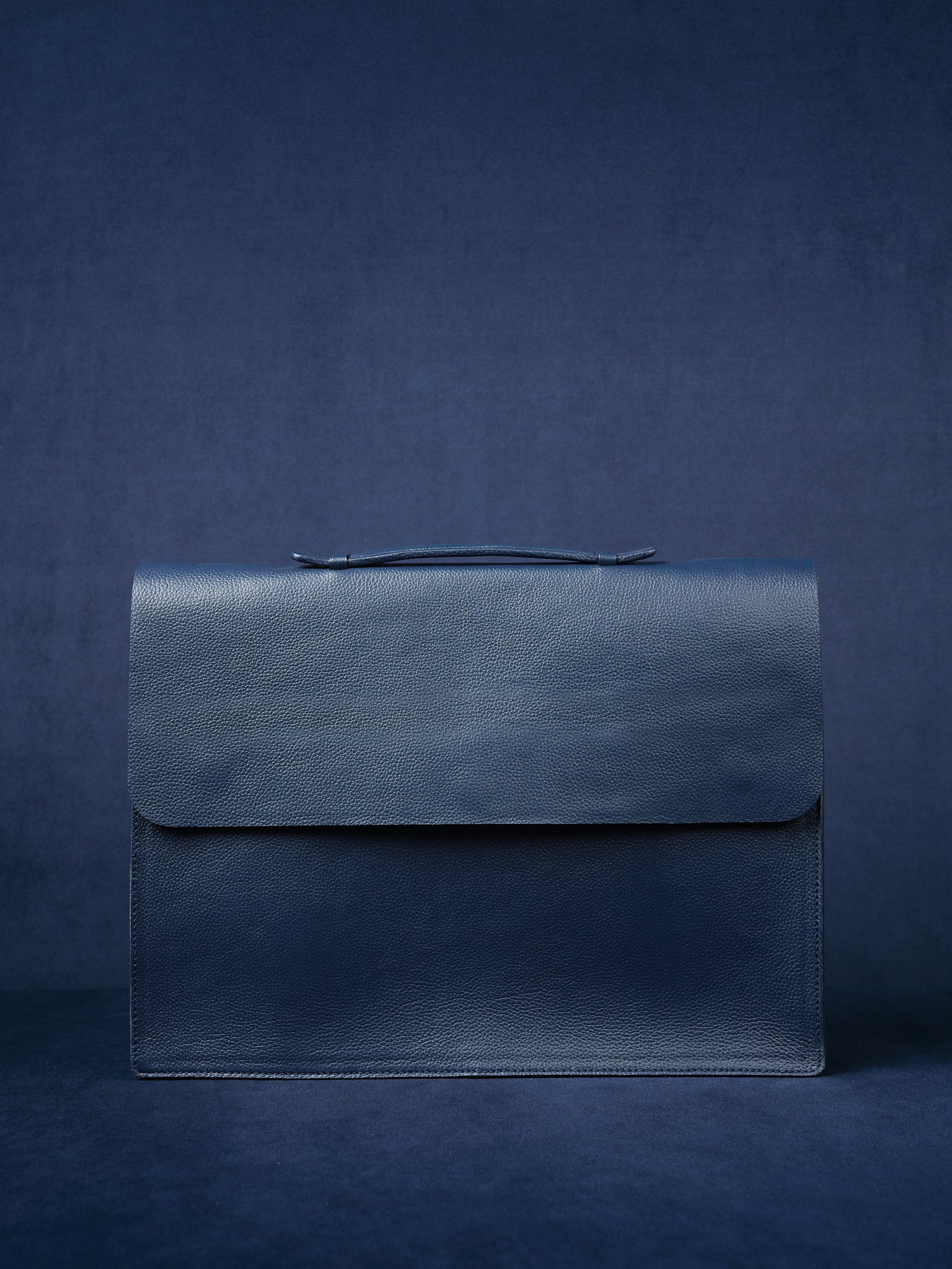 Mens Briefcase. Leather Portfolio Navy by Capra Leather