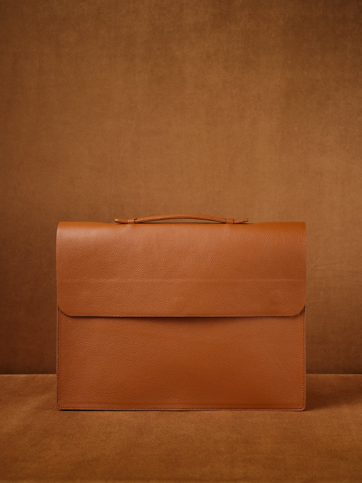 Leather Portfolio. Mens Briefcase Tan by Capra Leather