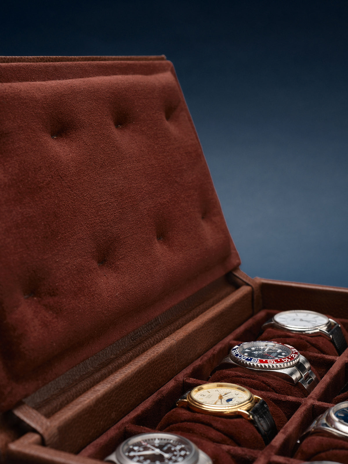 Soft Suede Lining. Watch Case for Men. Modern Watch Box Brown by Capra Leather