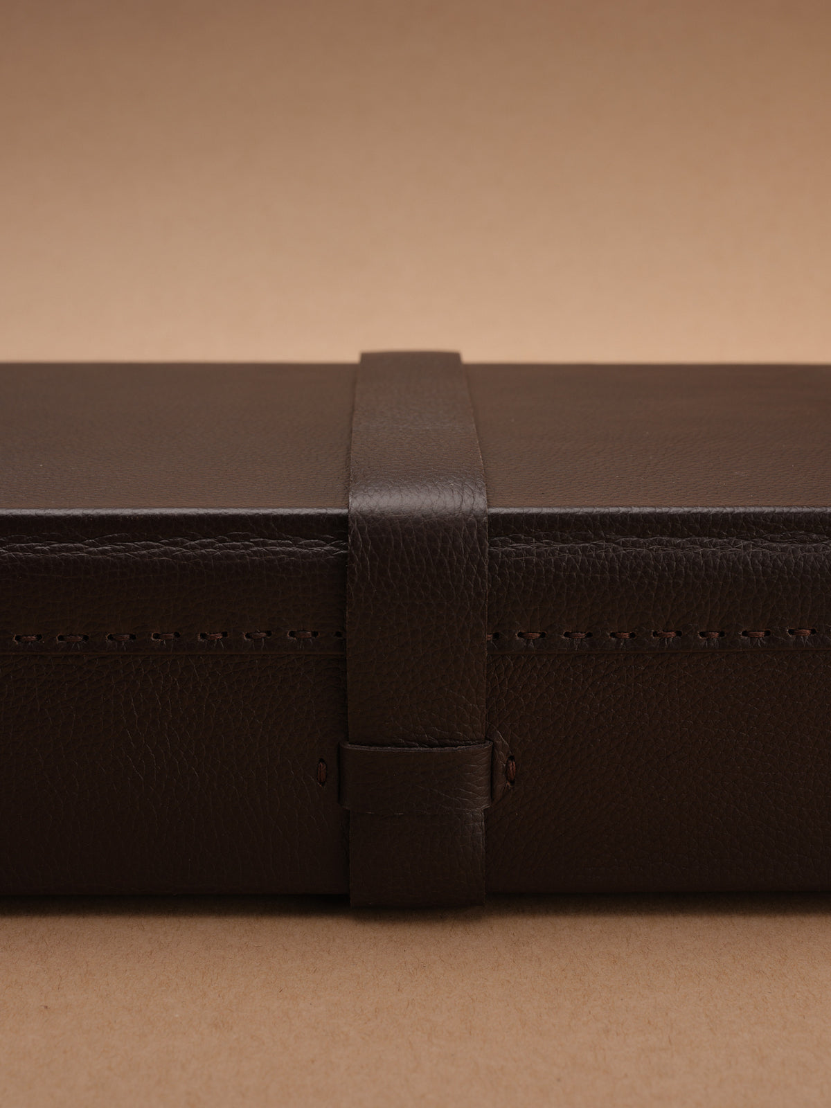 Leather Travel Strap. Custom Watch Box Dark Brown by Capra Leather
