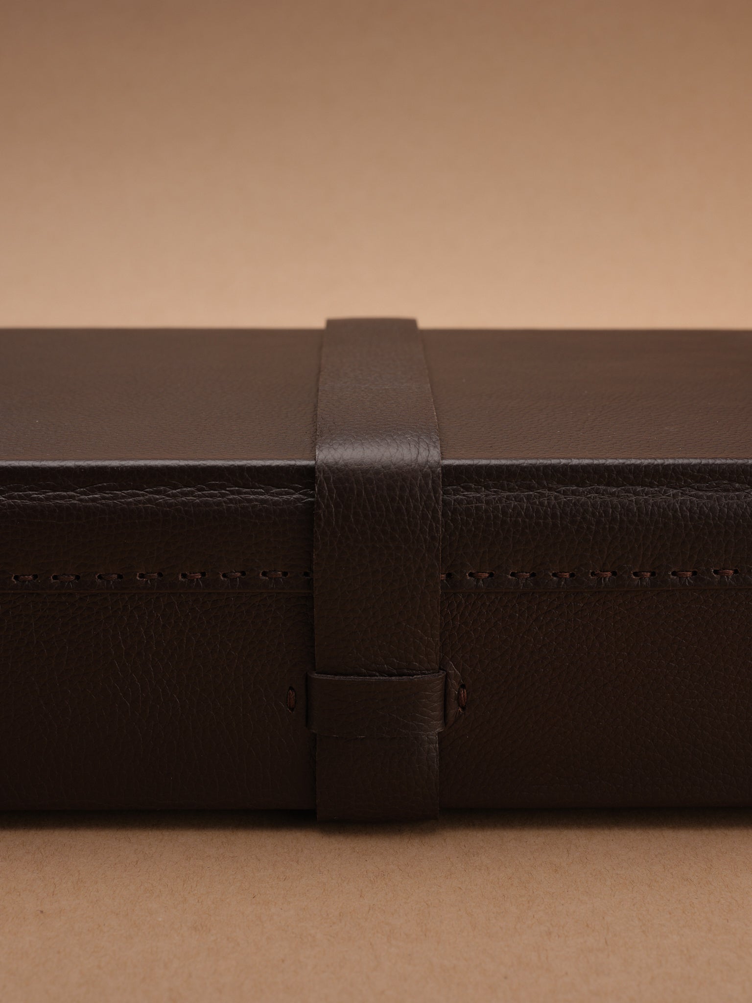 Leather Travel Strap. Custom Watch Box Dark Brown by Capra Leather
