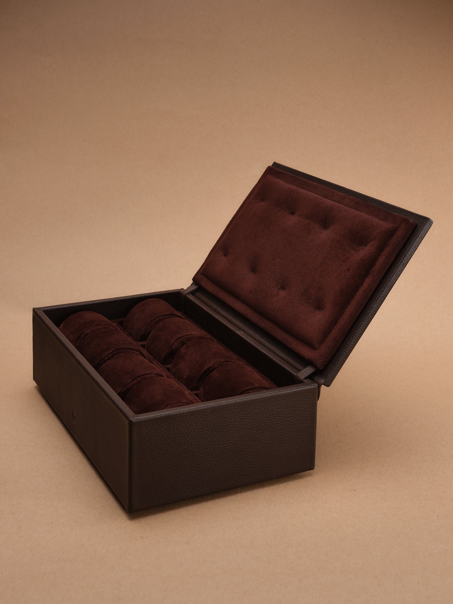 Box for Watches. Mens Watch Organizer Dark Brown by Capra Leather