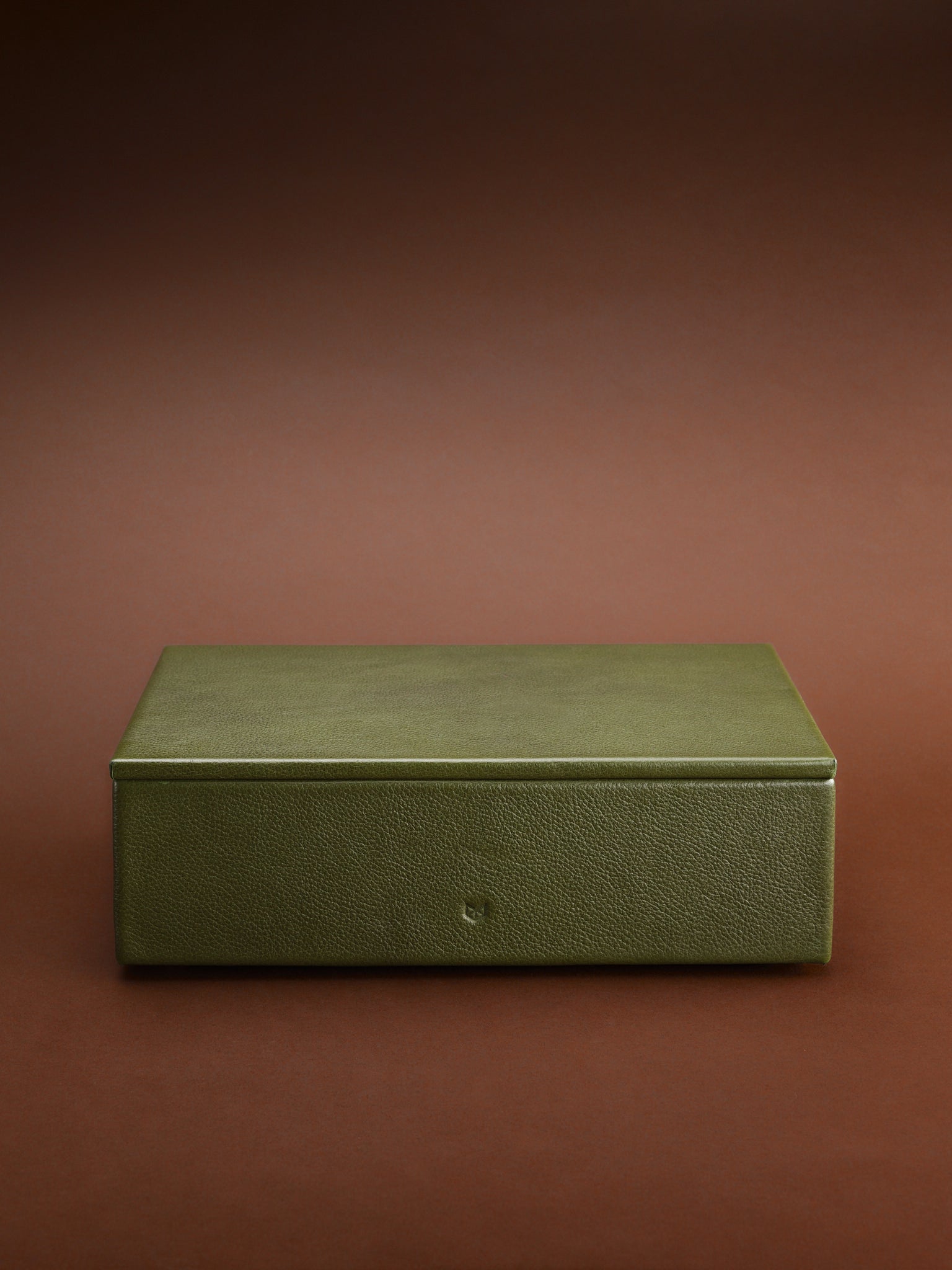 Hard Watch Case. Men's Watch Box Green by Capra Leather