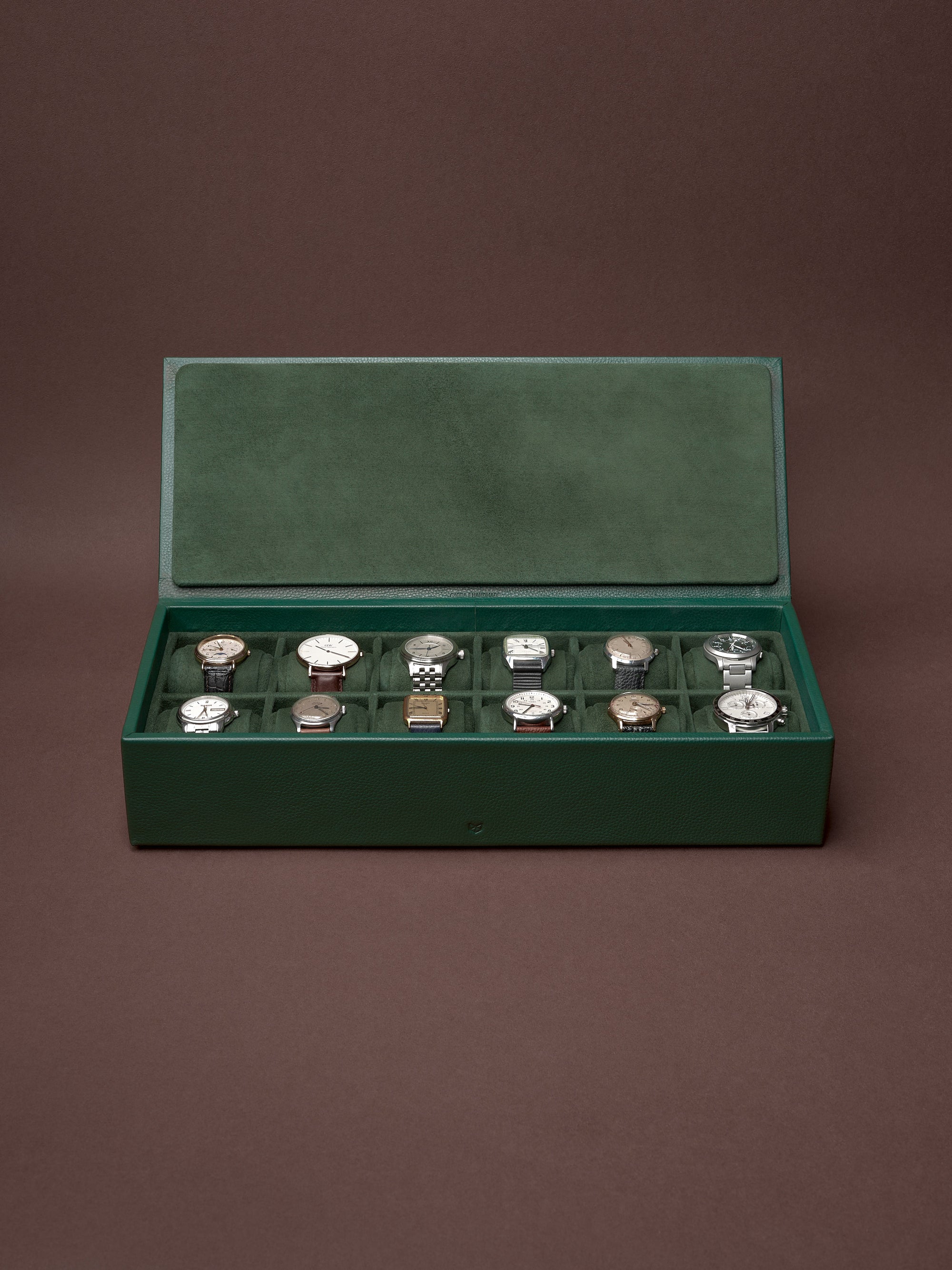 Designer Watch Case. Watch Box for Men Green by Capra Leather