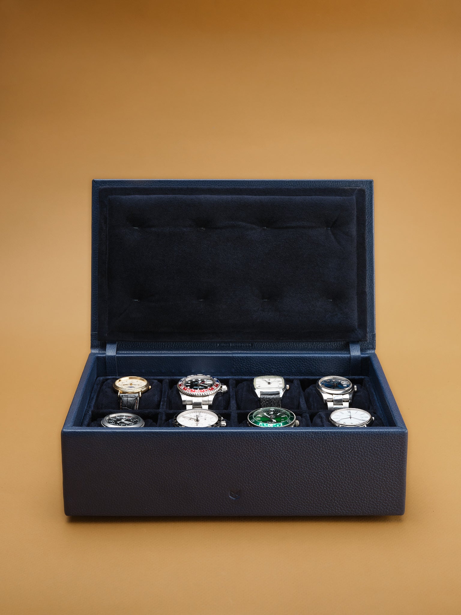 Suede Lining. Perfect Watch Box Navy by Capra Leather