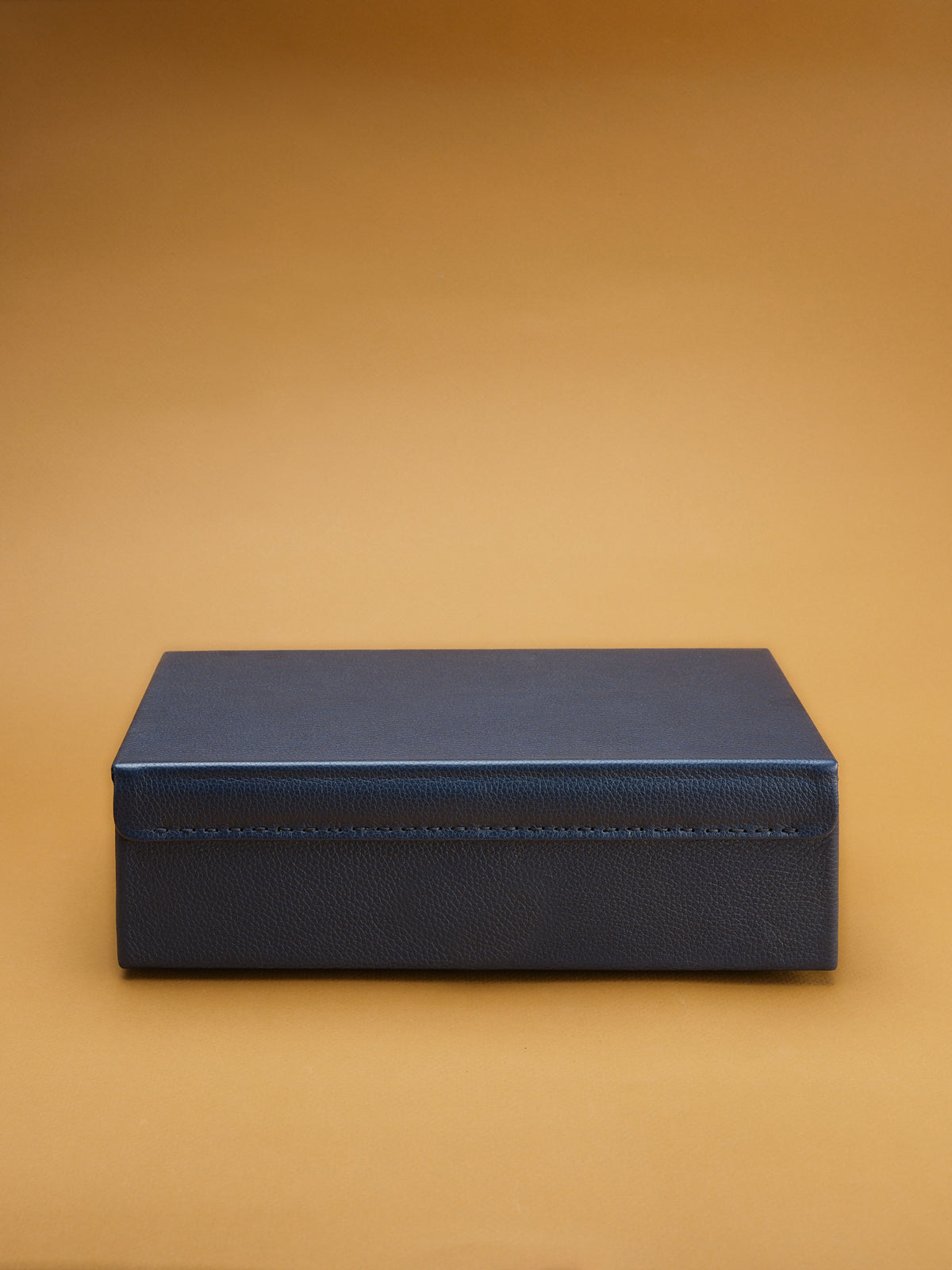 Hand-stitched Hinge. Watch Case for Men Navy by Capra Leather