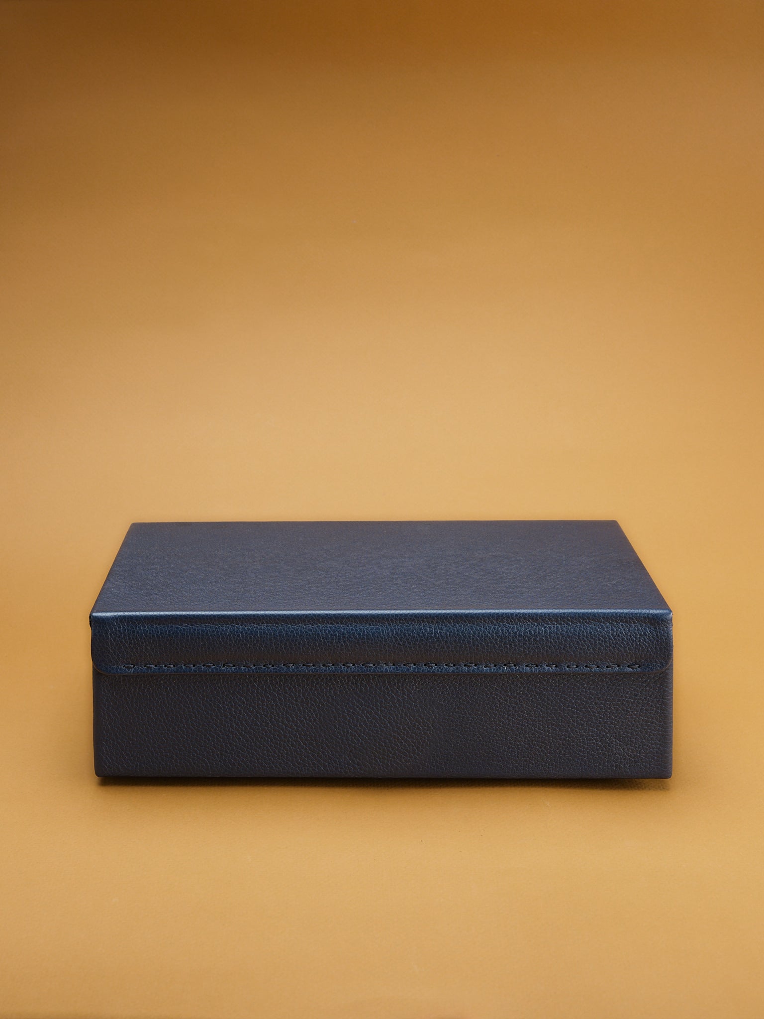 Hand-stitched Hinge. Watch Case for Men Navy by Capra Leather