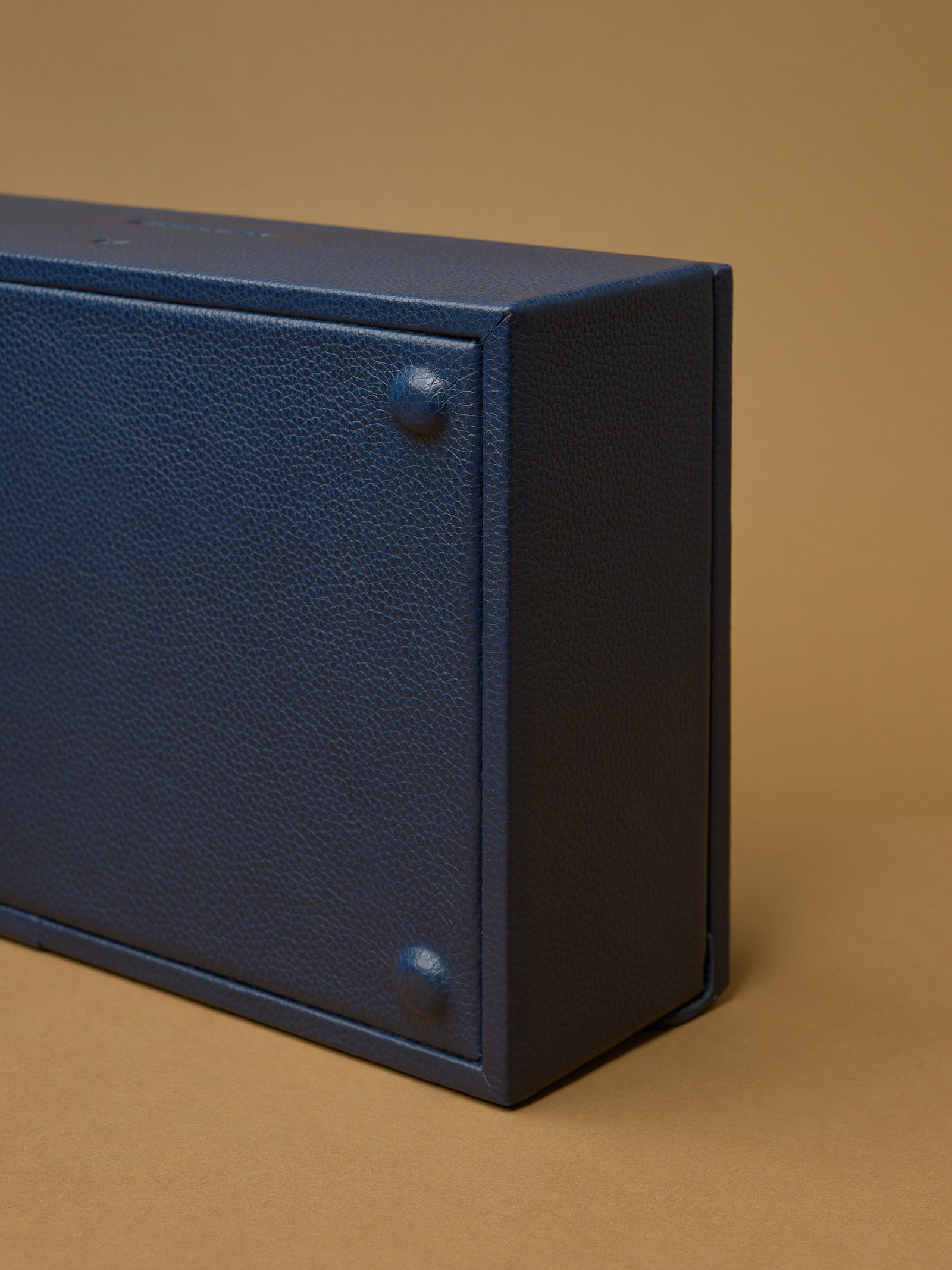 Sleek Metallic Feet wrapped in leather. Watches Box Case Navy by Capra Leather
