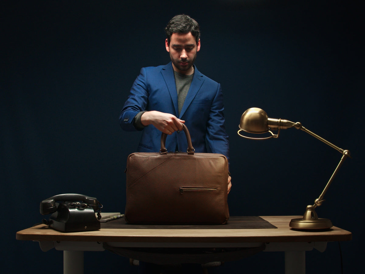 Briefcase Backpack film by Capra Leather