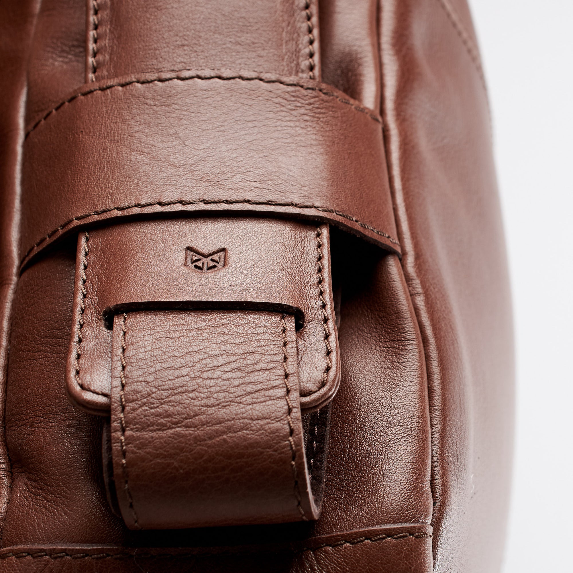 Shoulder strap. Brown handmade leather messenger bag for men. Commuter bag, laptop leather bag by Capra Leather.
