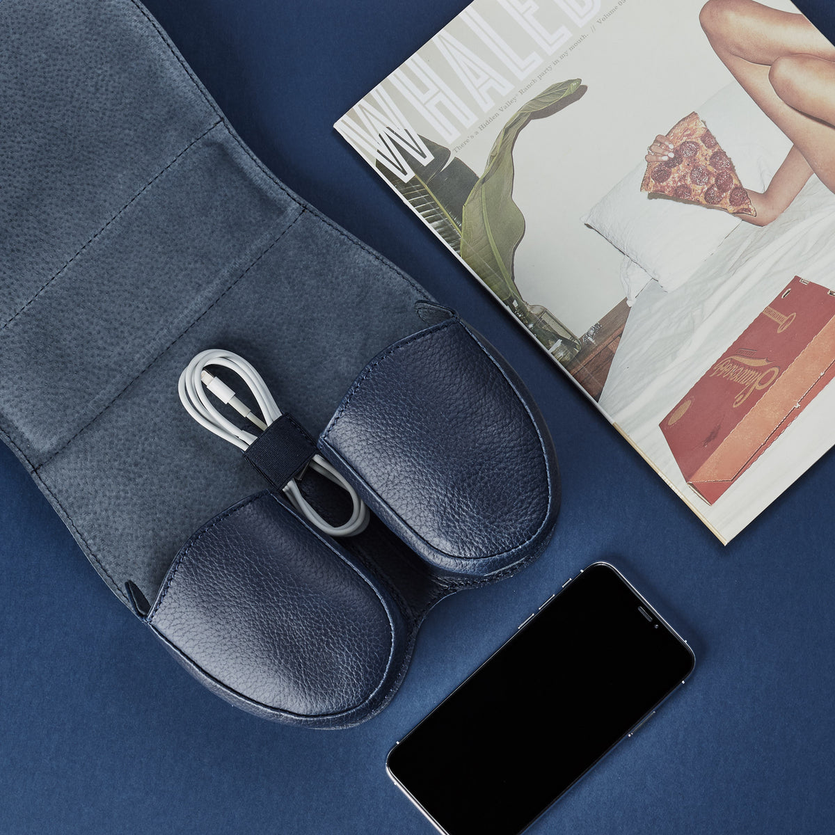 Apple Style. AirPods Max Case Shield Navy by Capra Leather