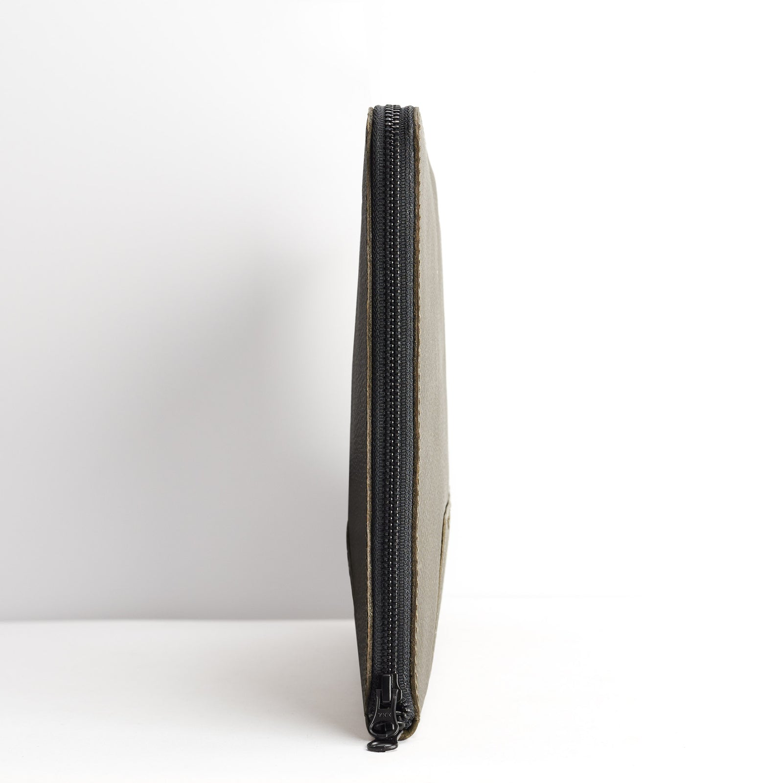 Super slim profile. Green Leather Laptop Portfolio Case. Laptops & devices Bag.