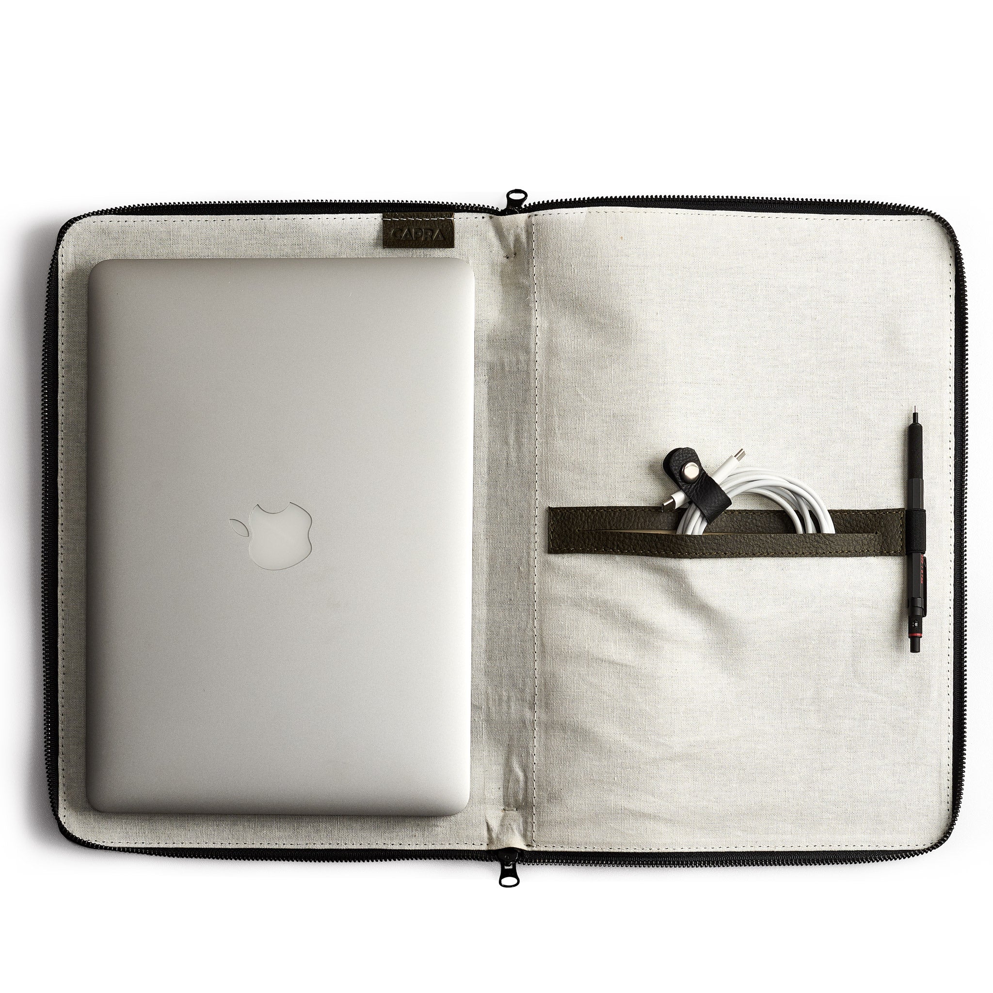 Gazeli Men's Laptop Briefcase Portfolio Navy by Capra Leather