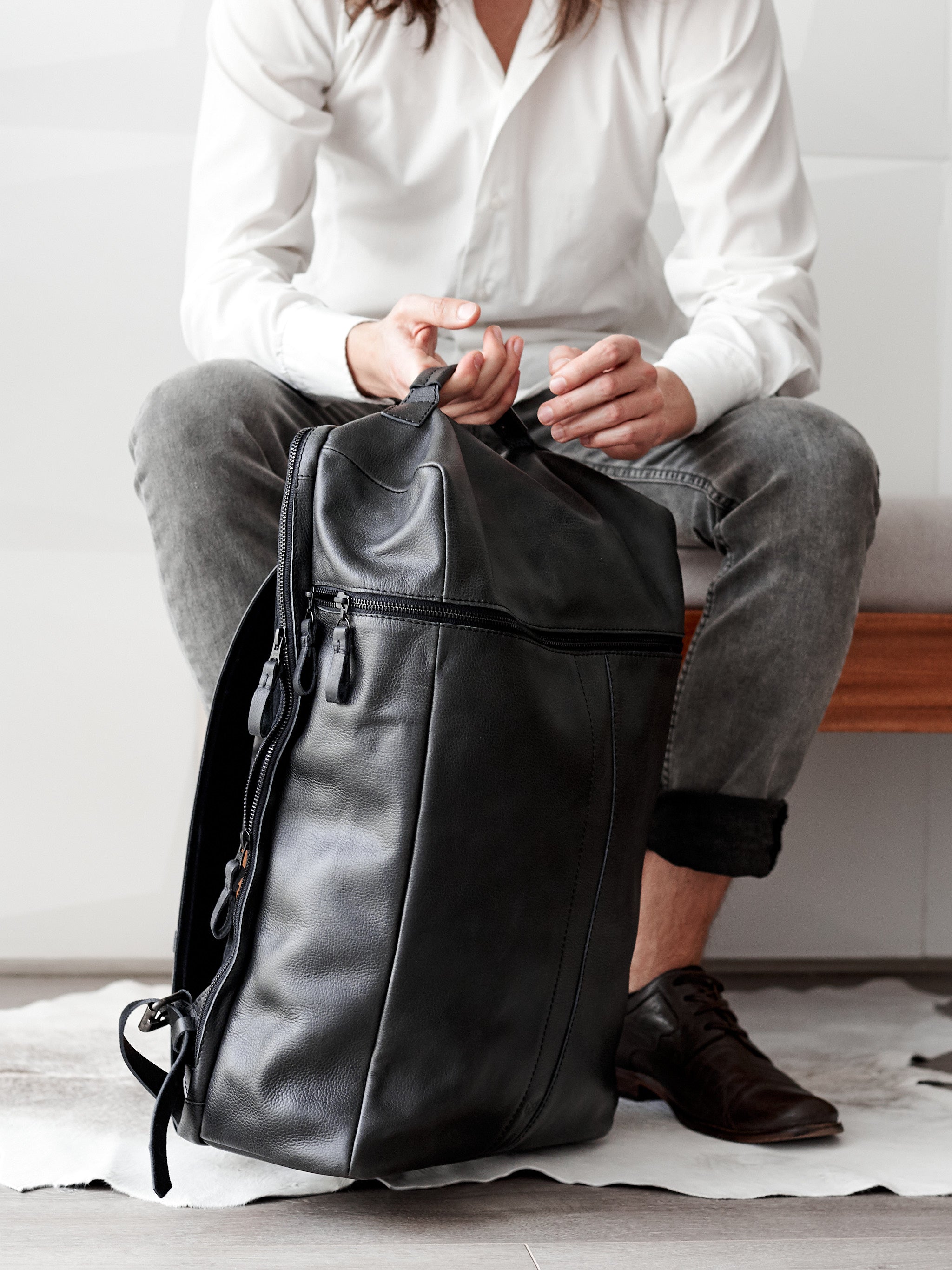 Banteng Travel Backpack · Black by Capra Leather