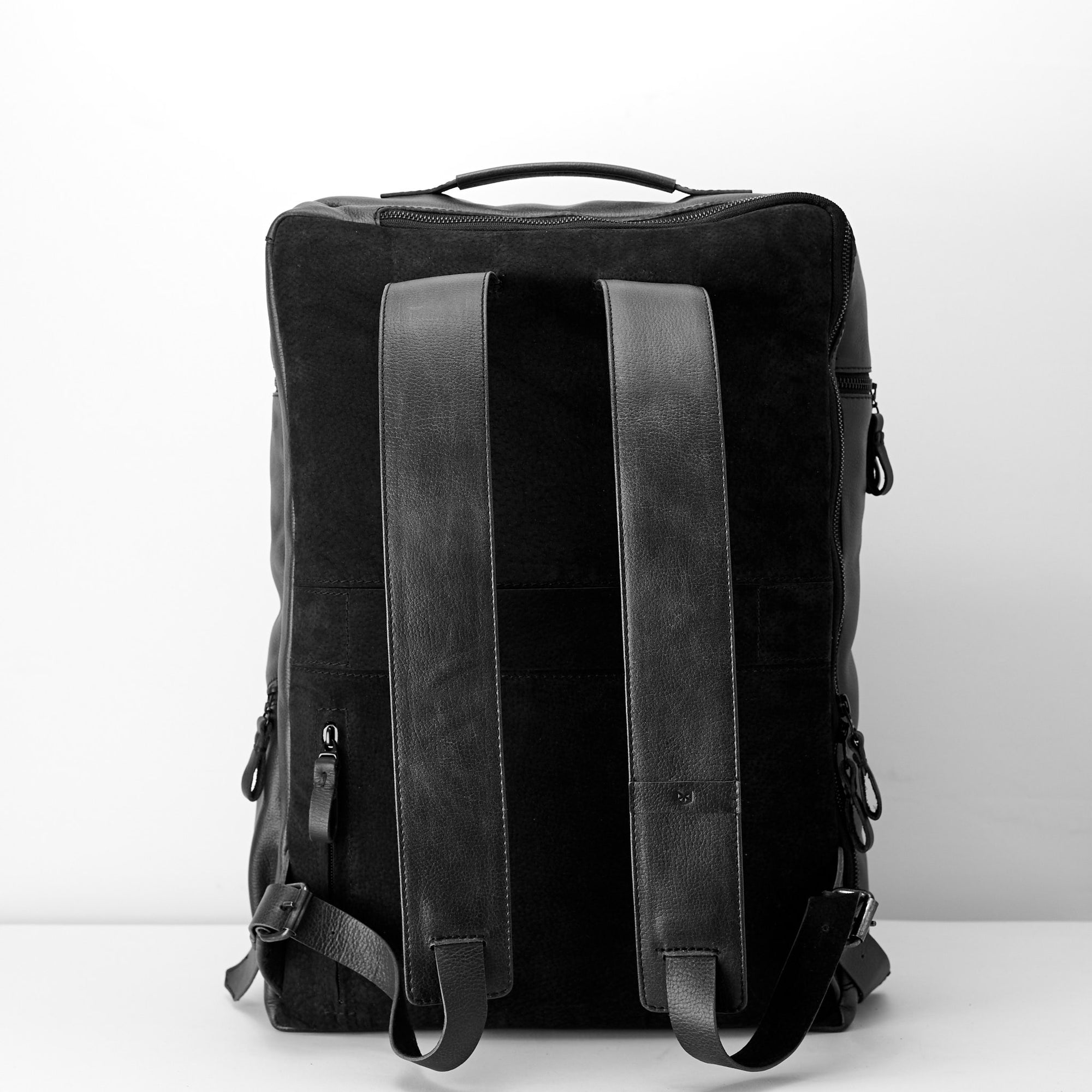 mens backpack black by capra leather