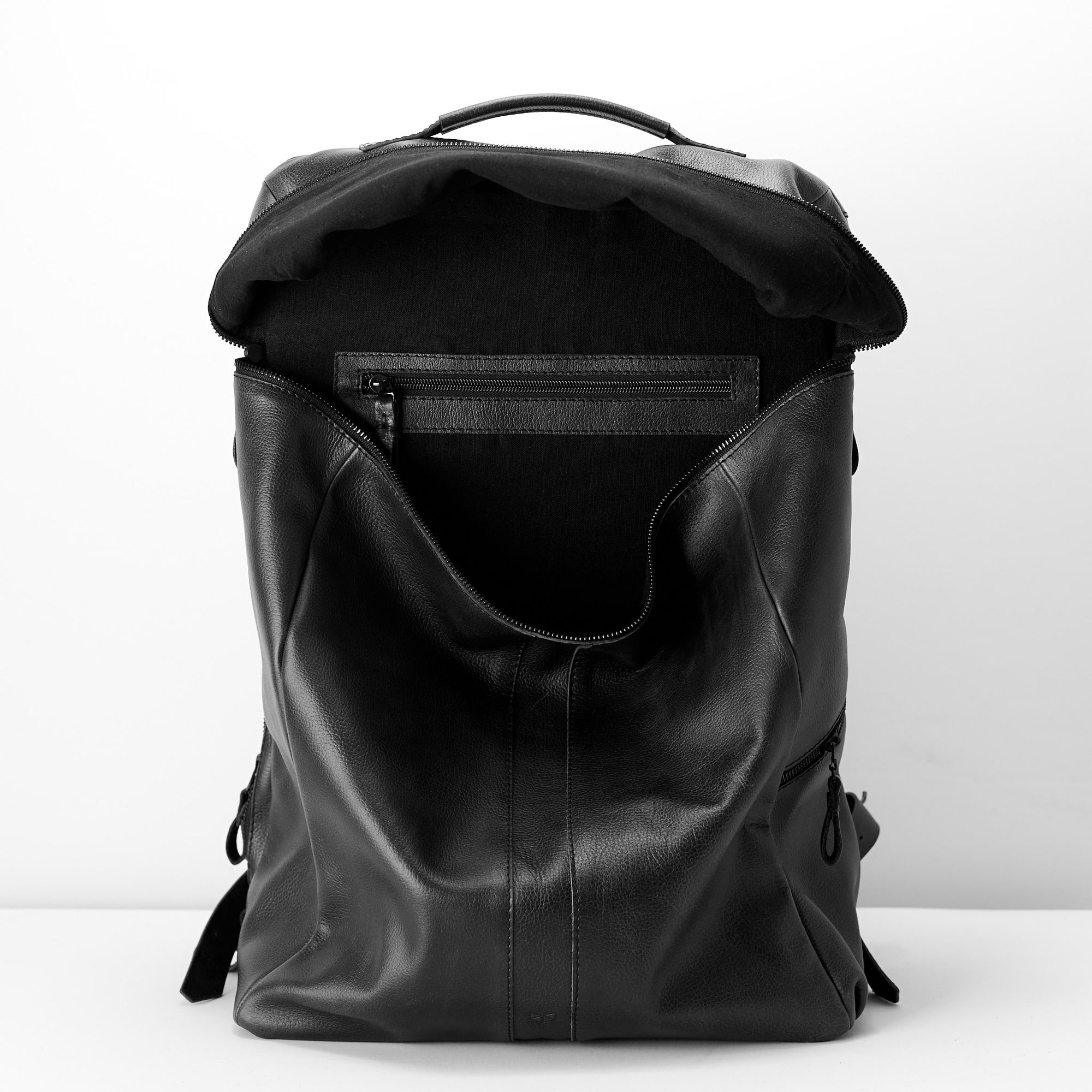 leather backpack men black by capra