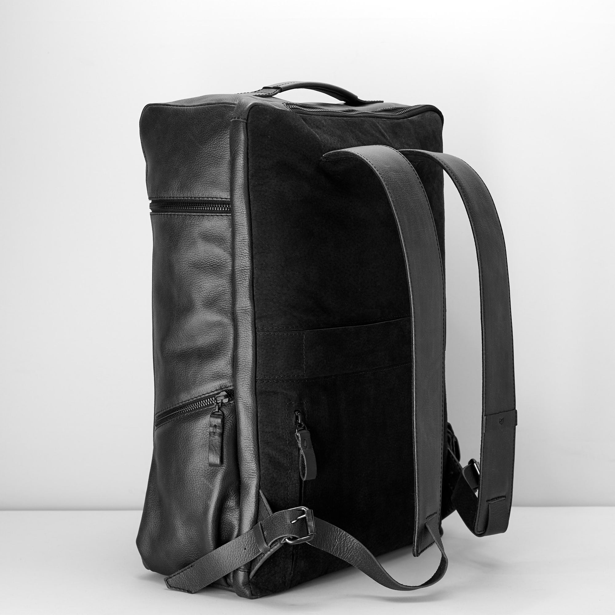 commuter backpack black by capra leather