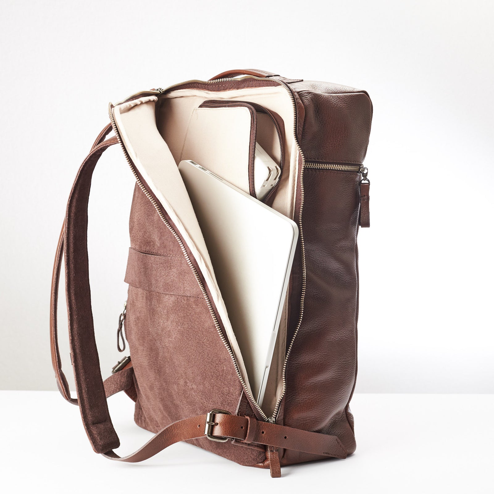 rucksack brown by capra leather