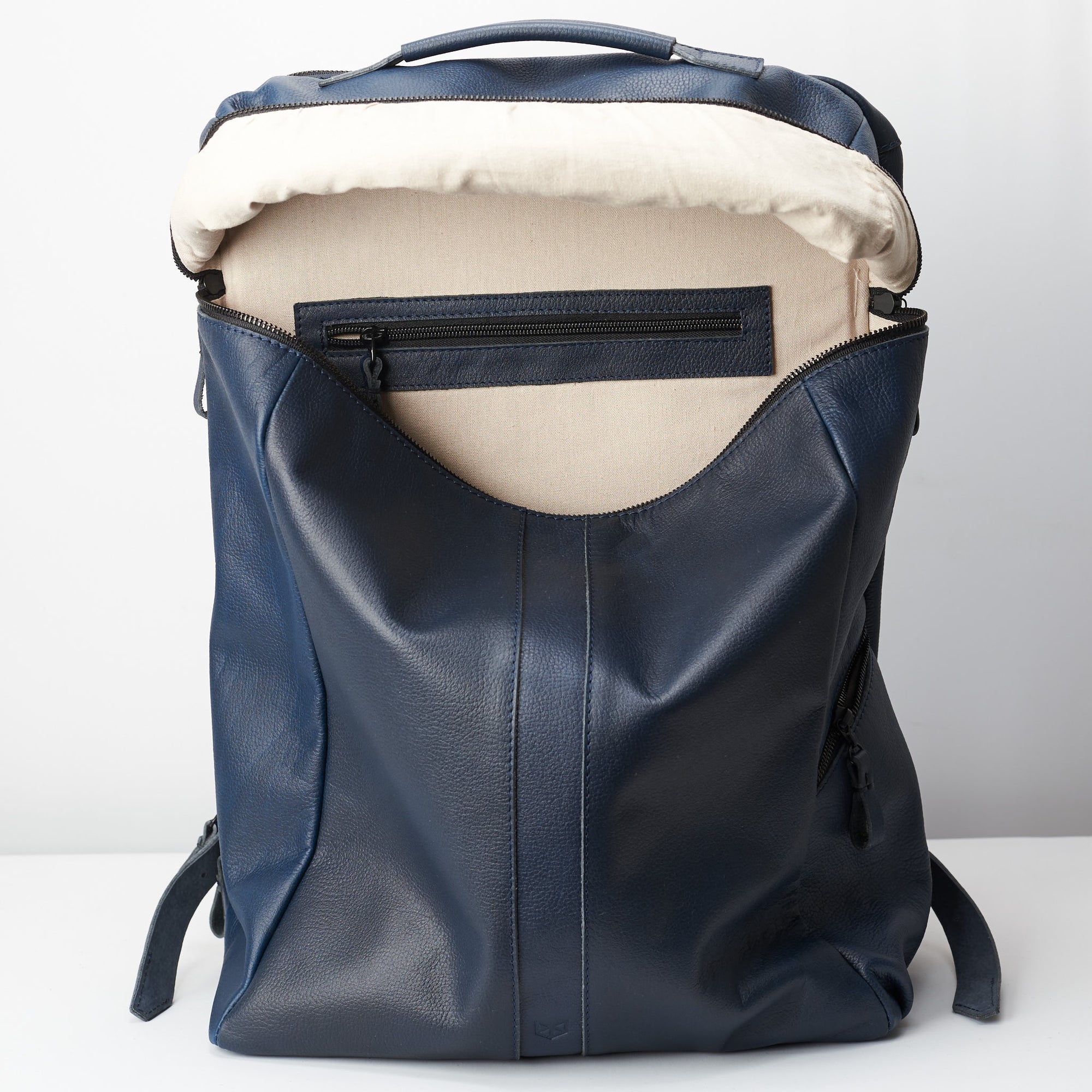 big backpacks navy by capra leather