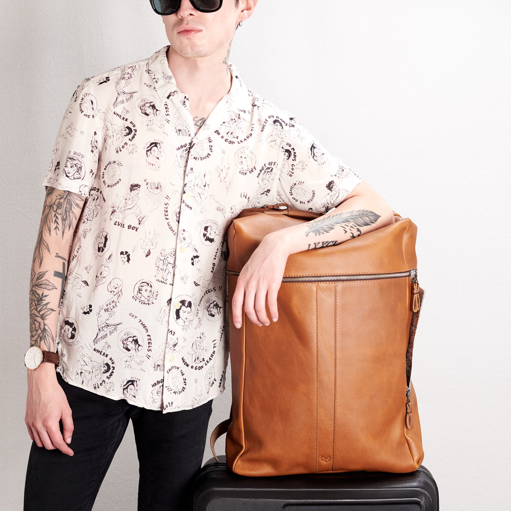 best carry on backpack tan by capra leather