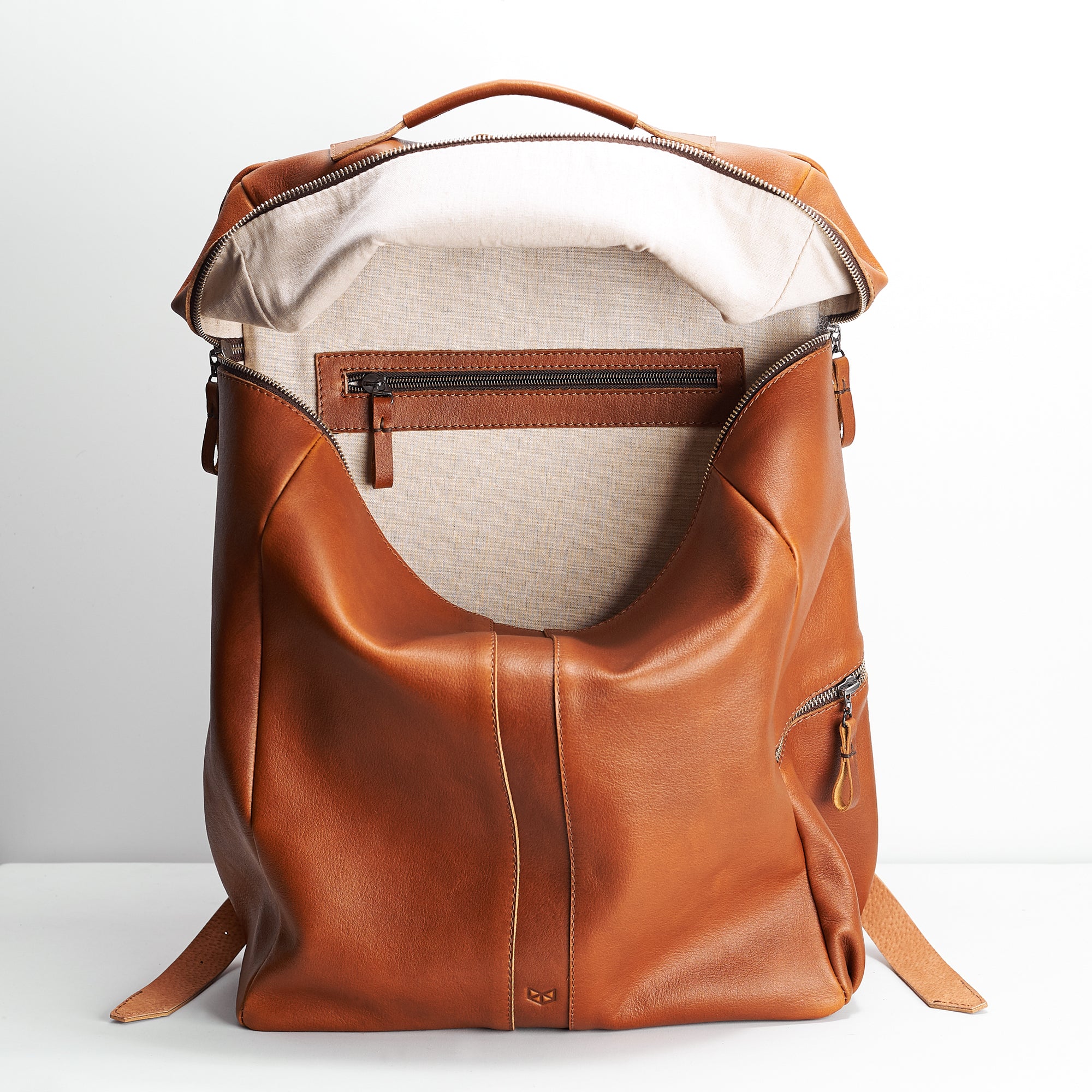 leather rucksack tan by capra