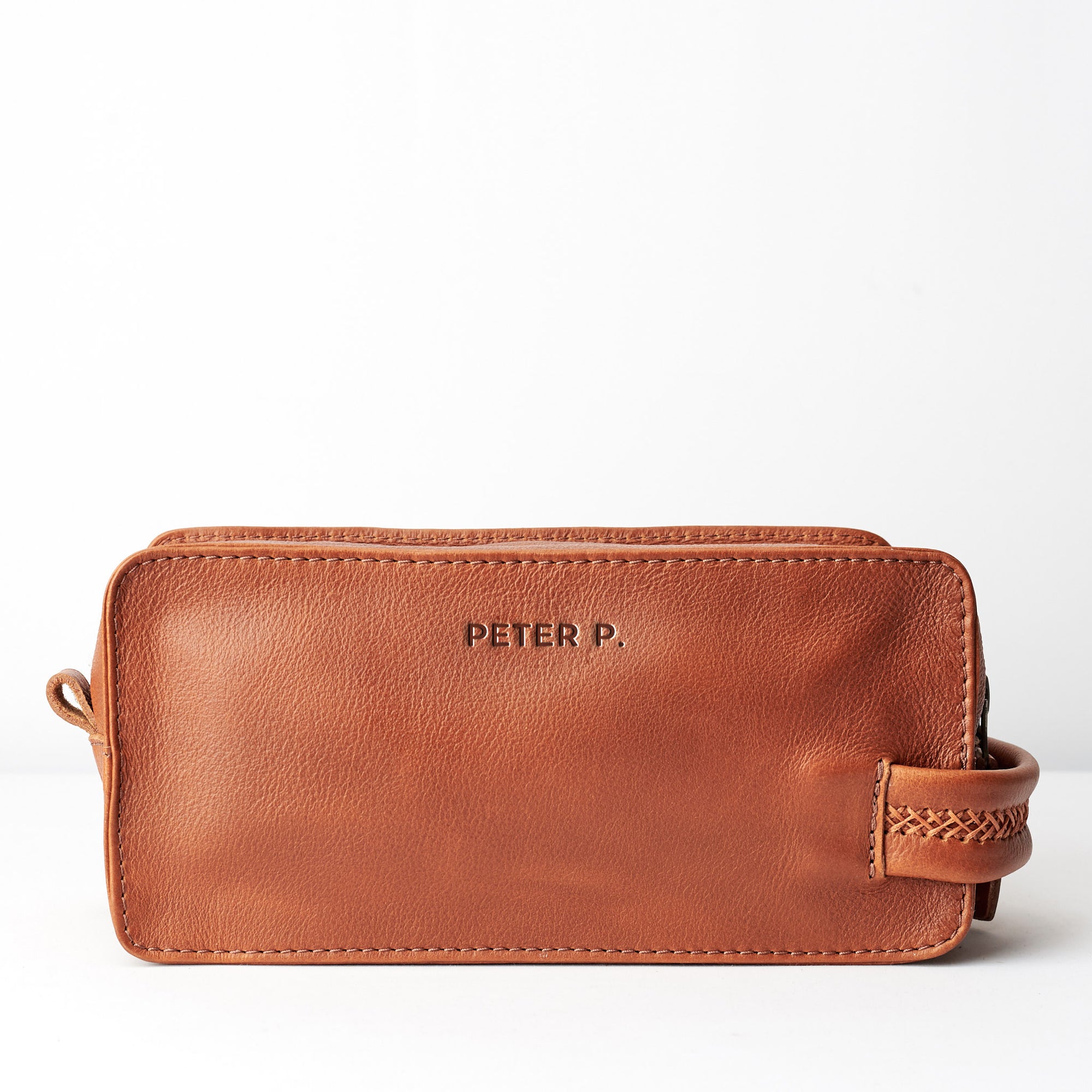 Engraving for toiletry bag tan by Capra Leather