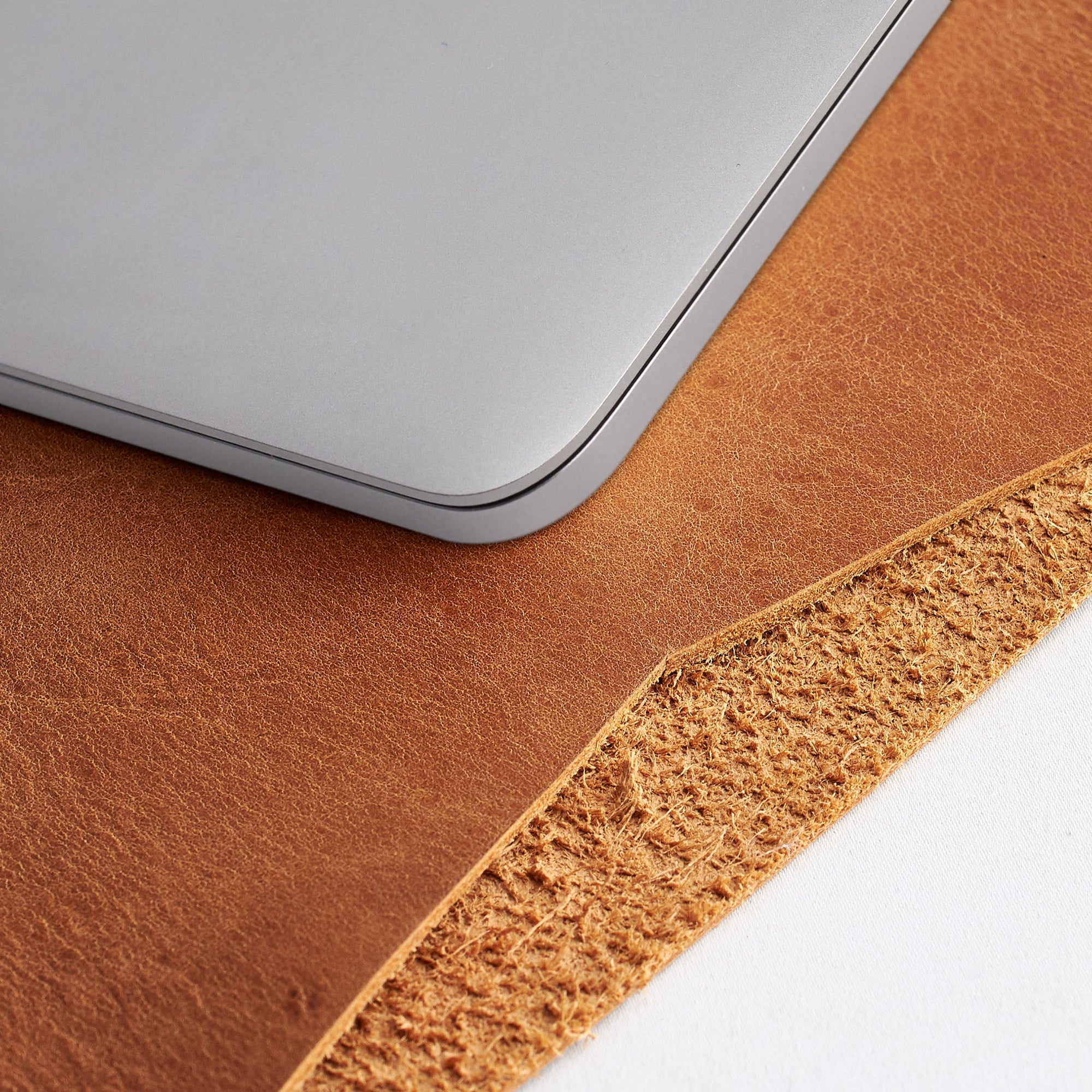 Soft interior. Light brown Macbook Pro Touch id touch bar case leather