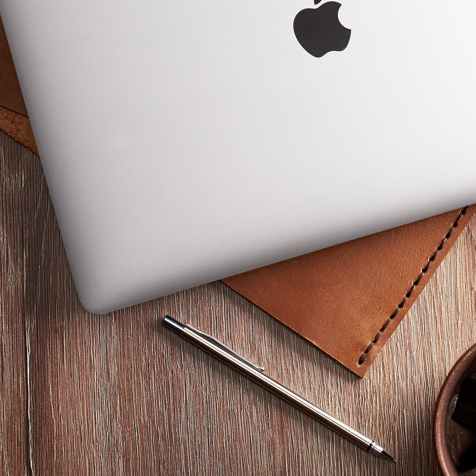 Macbook unique case. Cool designer leather light brown case for men