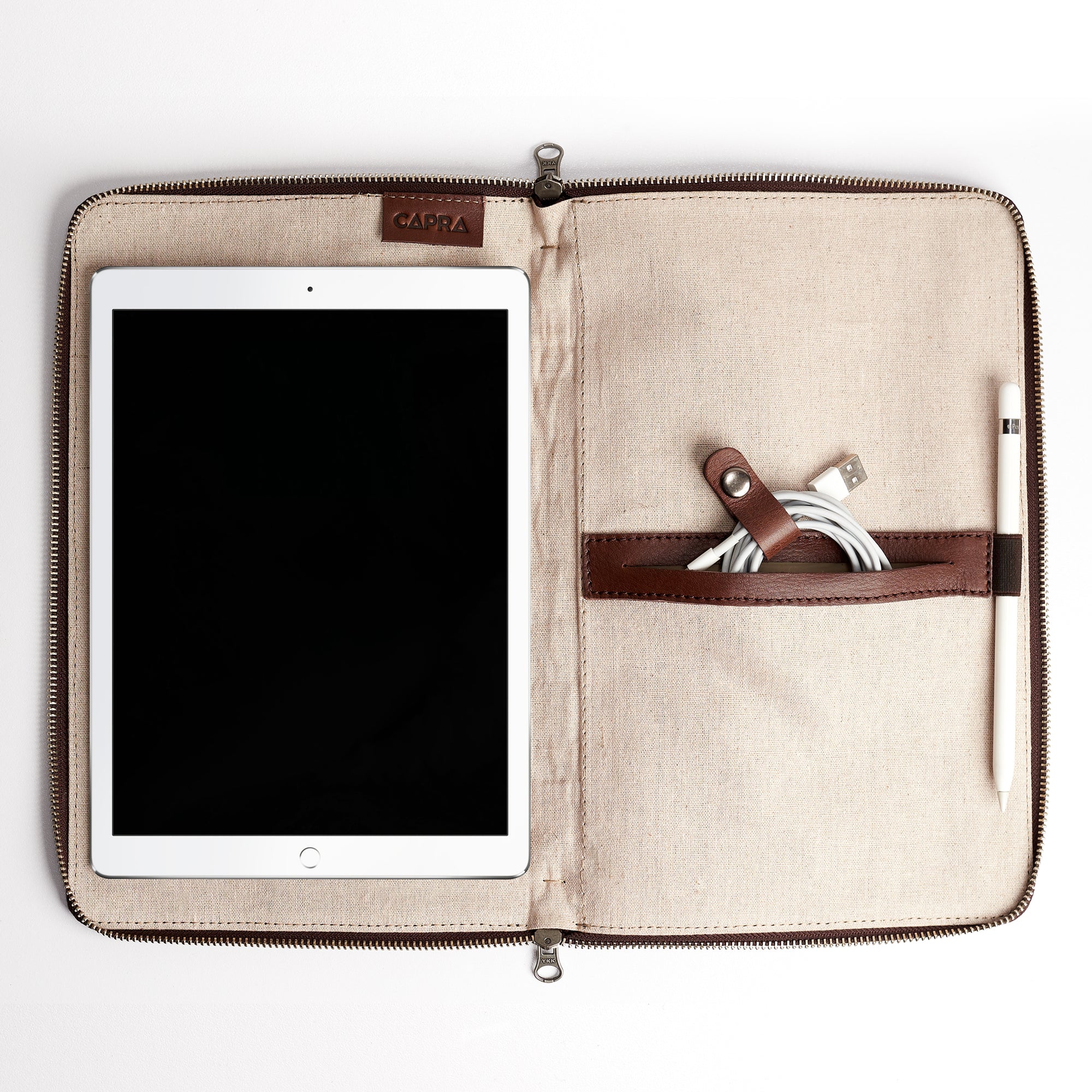 iPad Pro 10.5" bag.  Brown Leather Laptop Portfolio Case. Laptops & devices Bag.