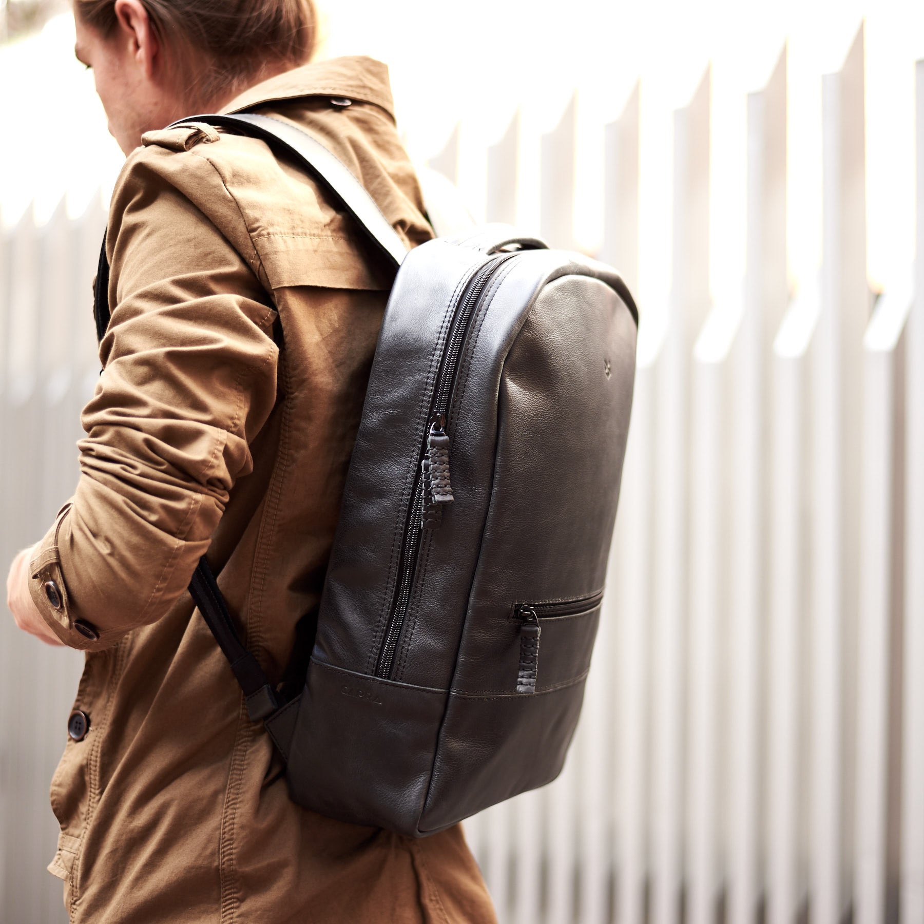 backpack black by capra leather