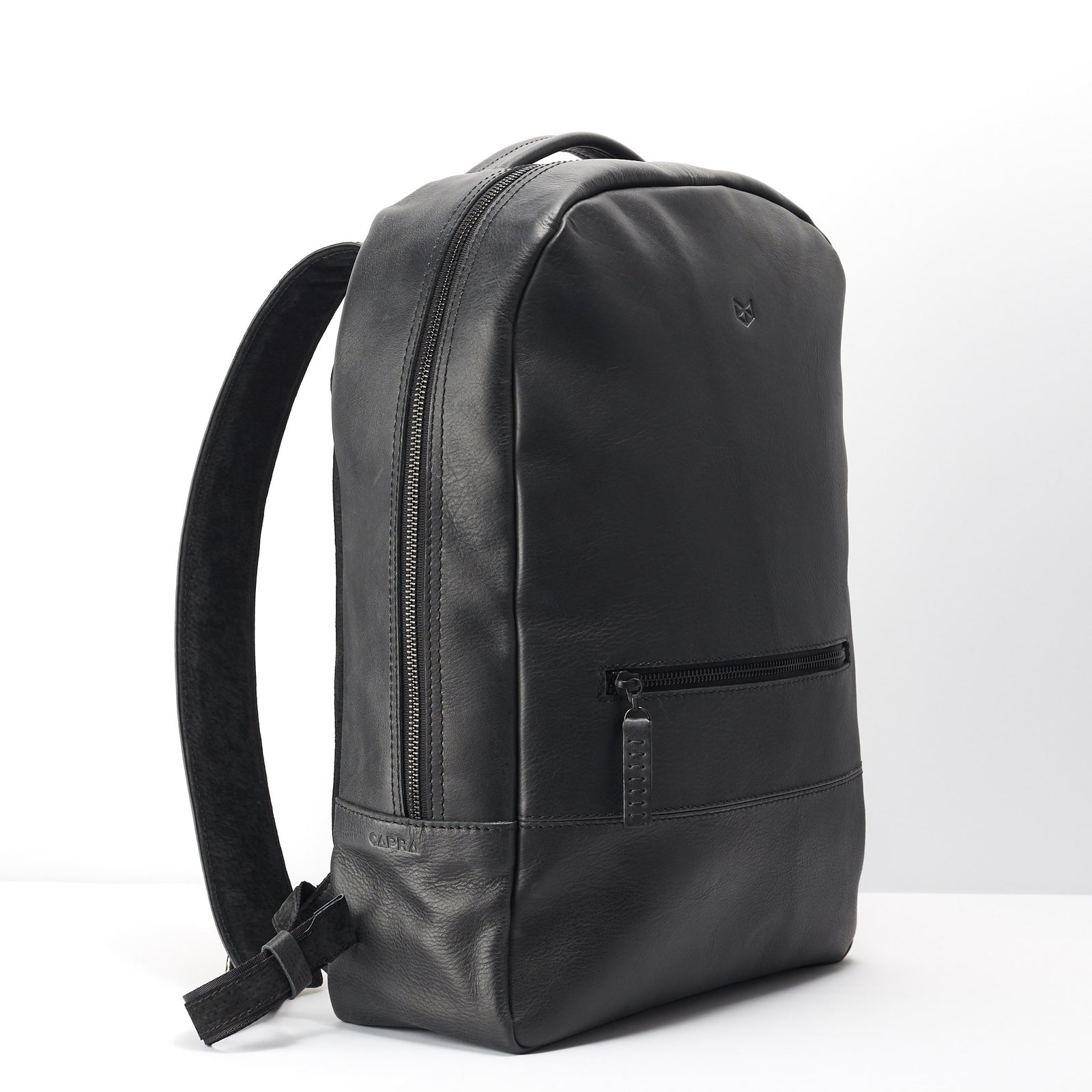 backpack black by capra leather