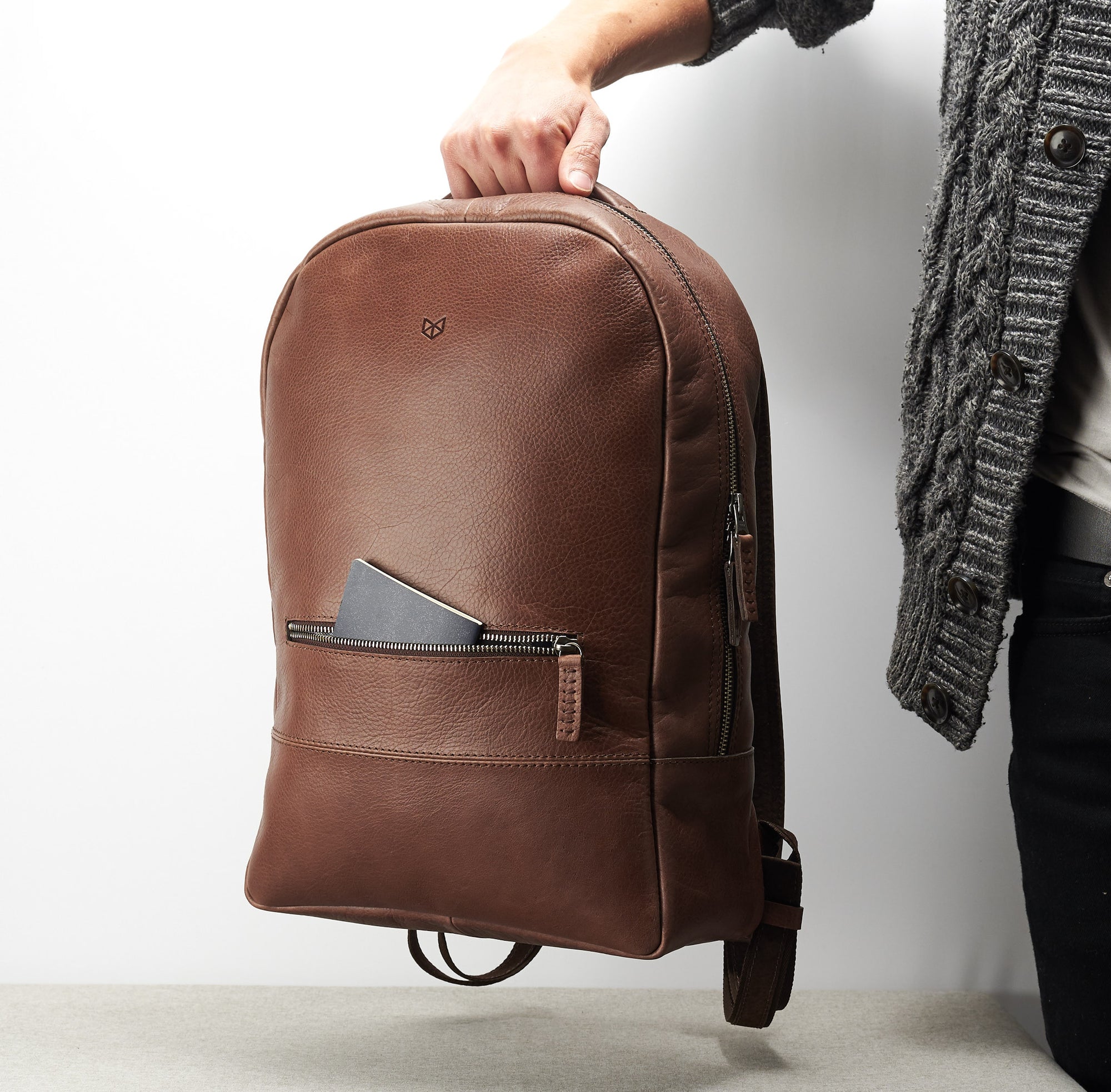 minimalist backpack brown by capra leather