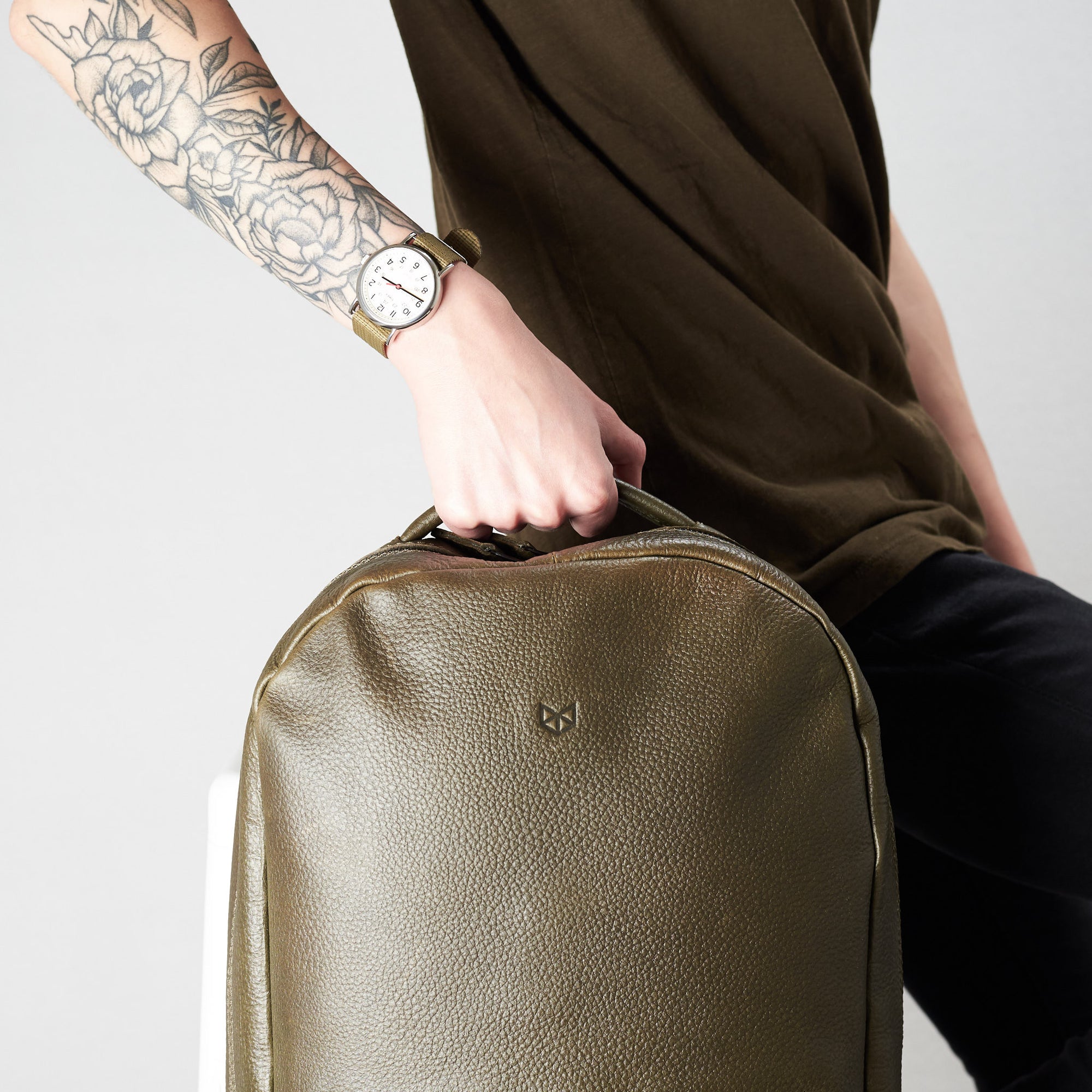 designer backpacks for men green by capra leather