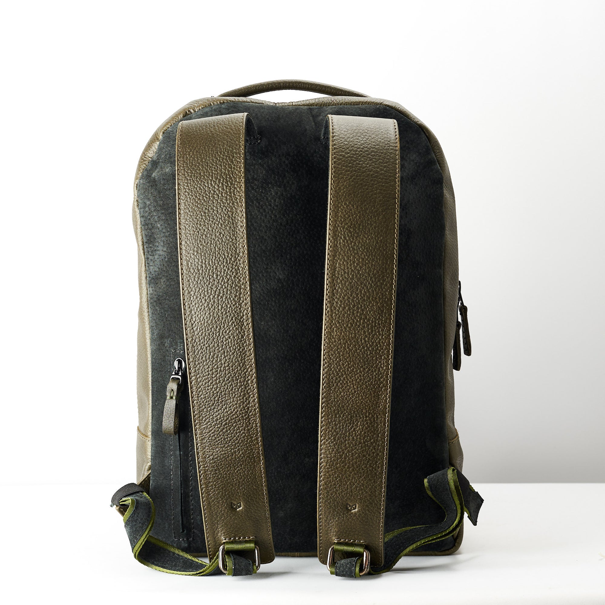 traveler backpack green by capra leather