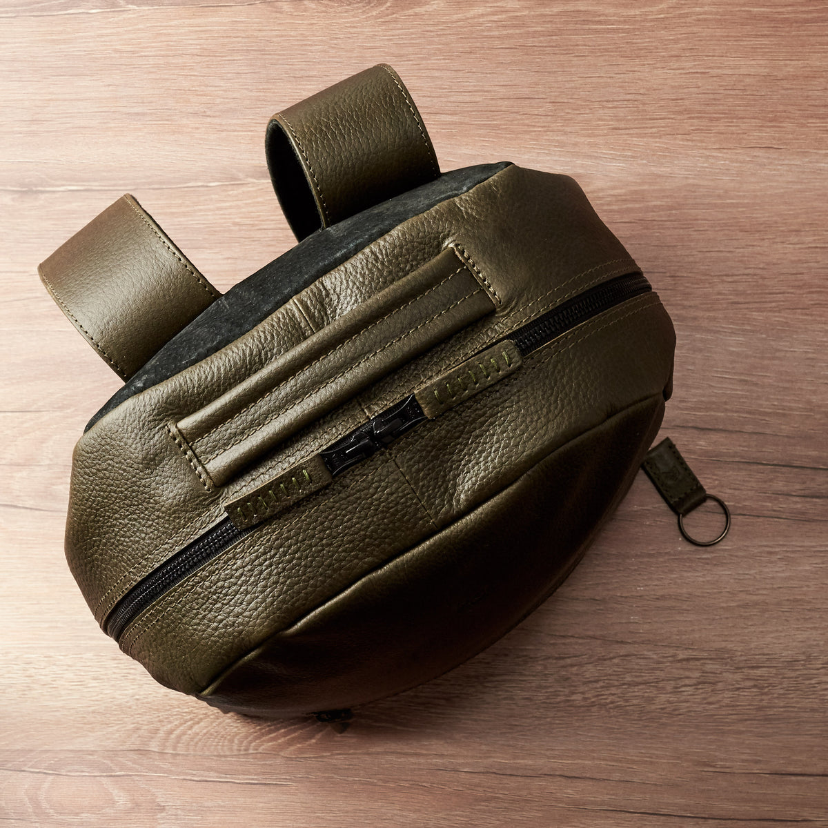 handmade leather bag green by capra leather