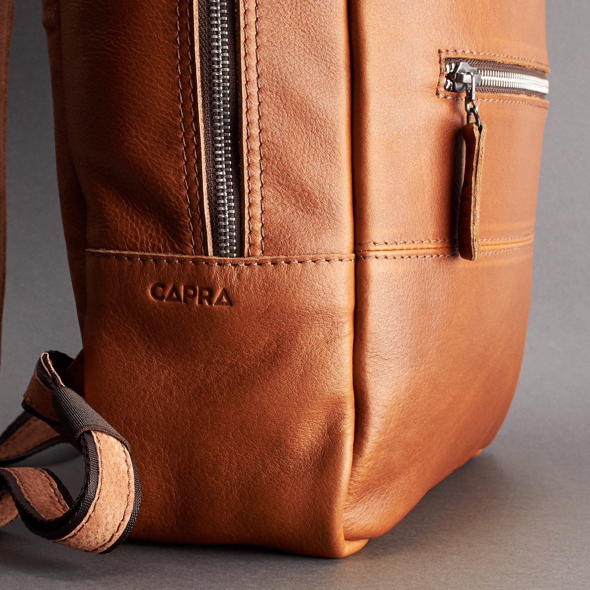 custom backpack tan by capra leather