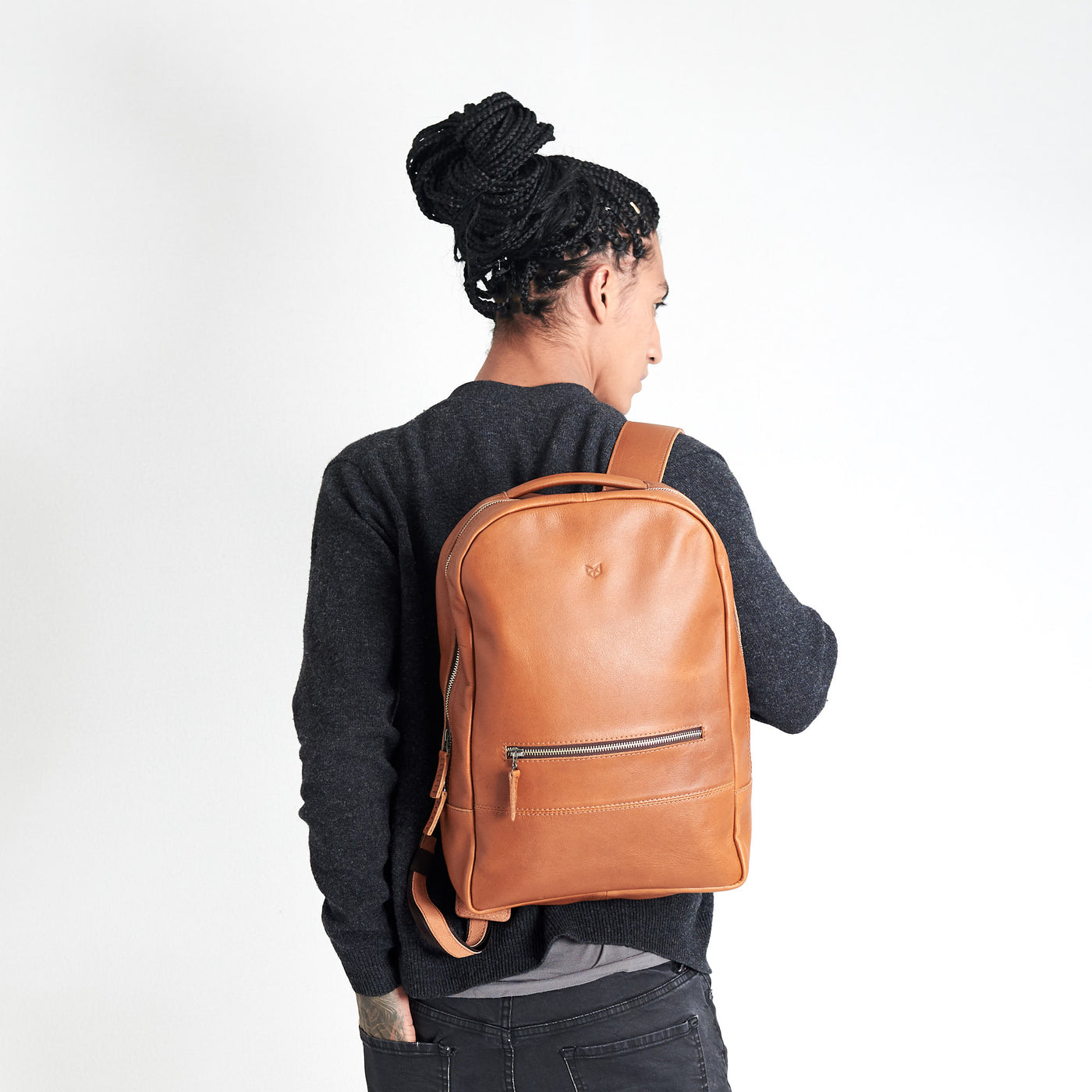 Bisonte Laptop Backpack · Tan by Capra Leather