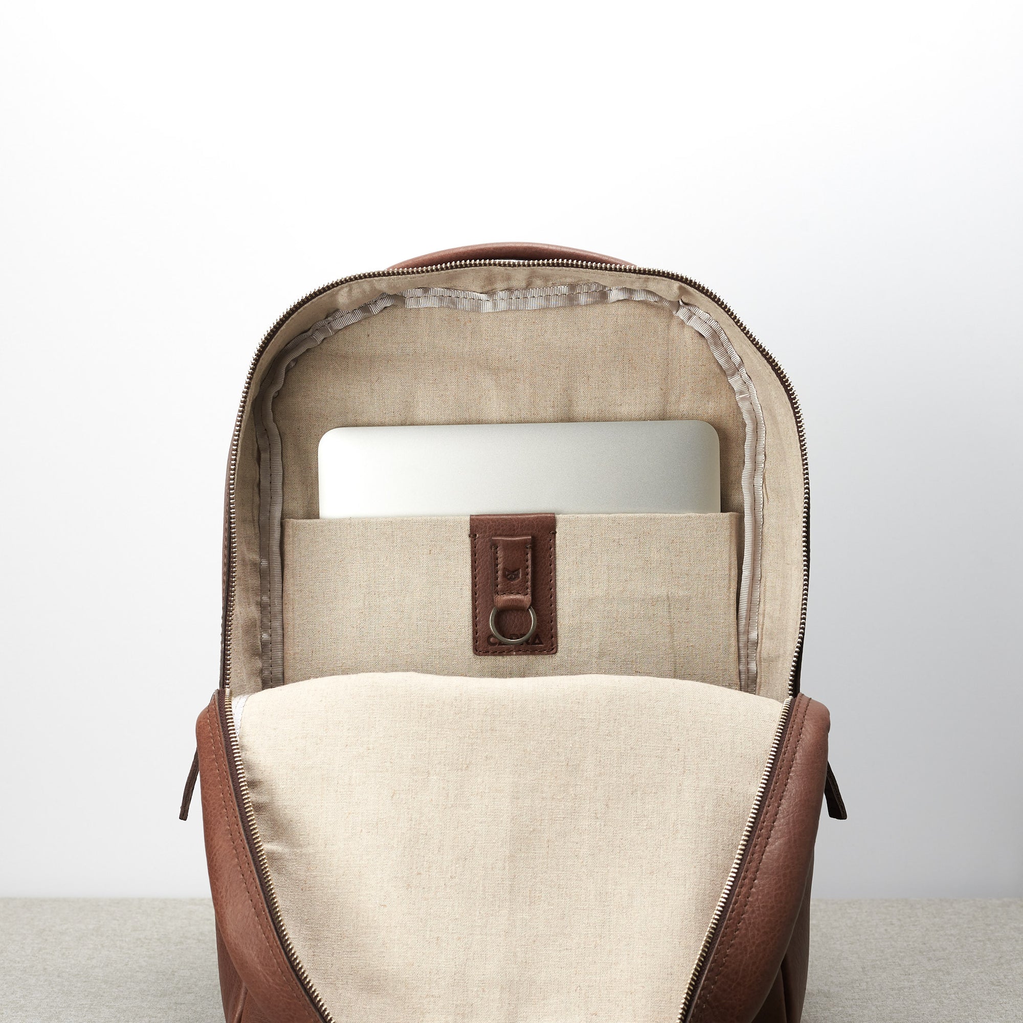 Linen interior. Bisonte Backpack Rucksack by Capra Leather