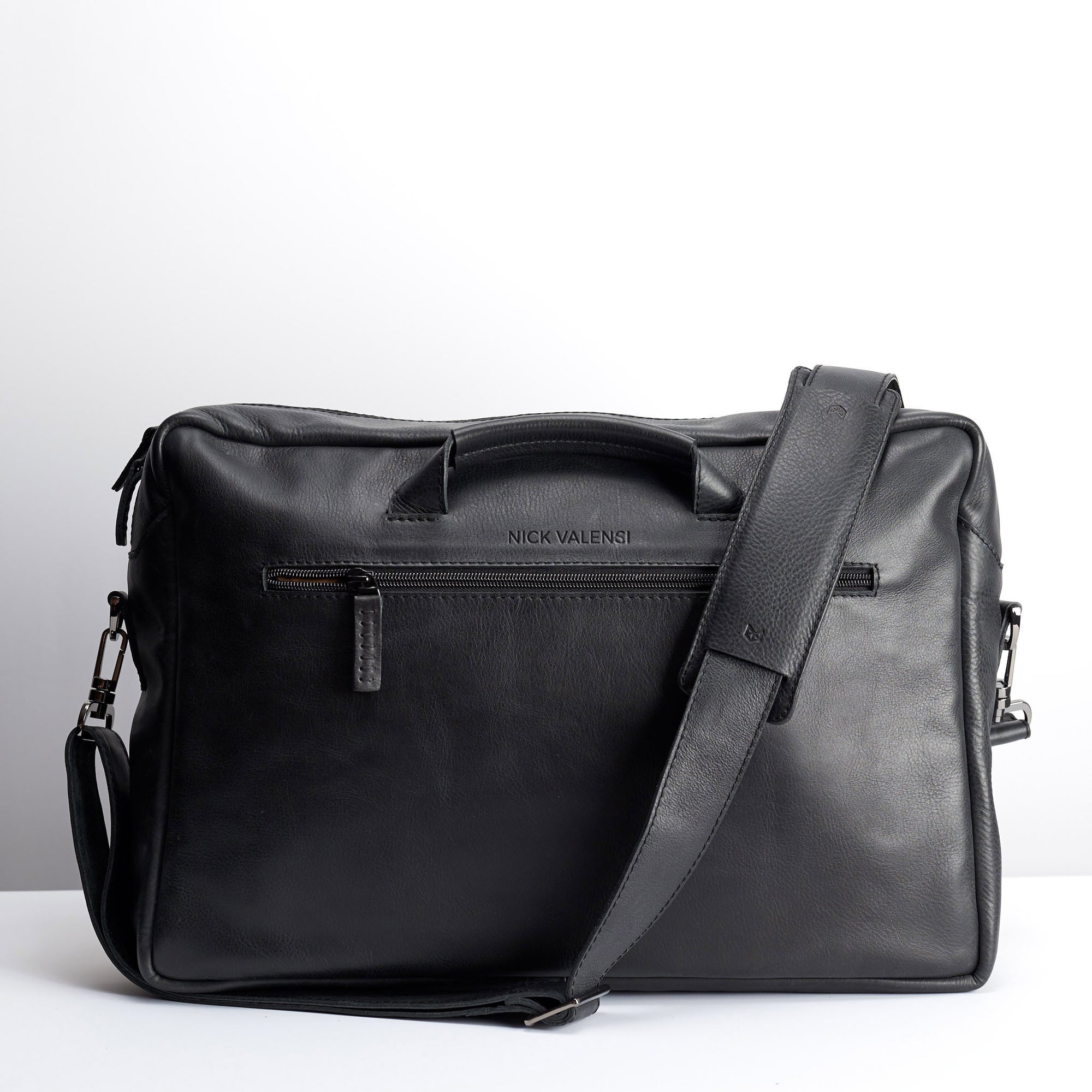 Custom engraving. Black handmade leather messenger bag for men. Commuter bag, laptop leather bag by Capra Leather.