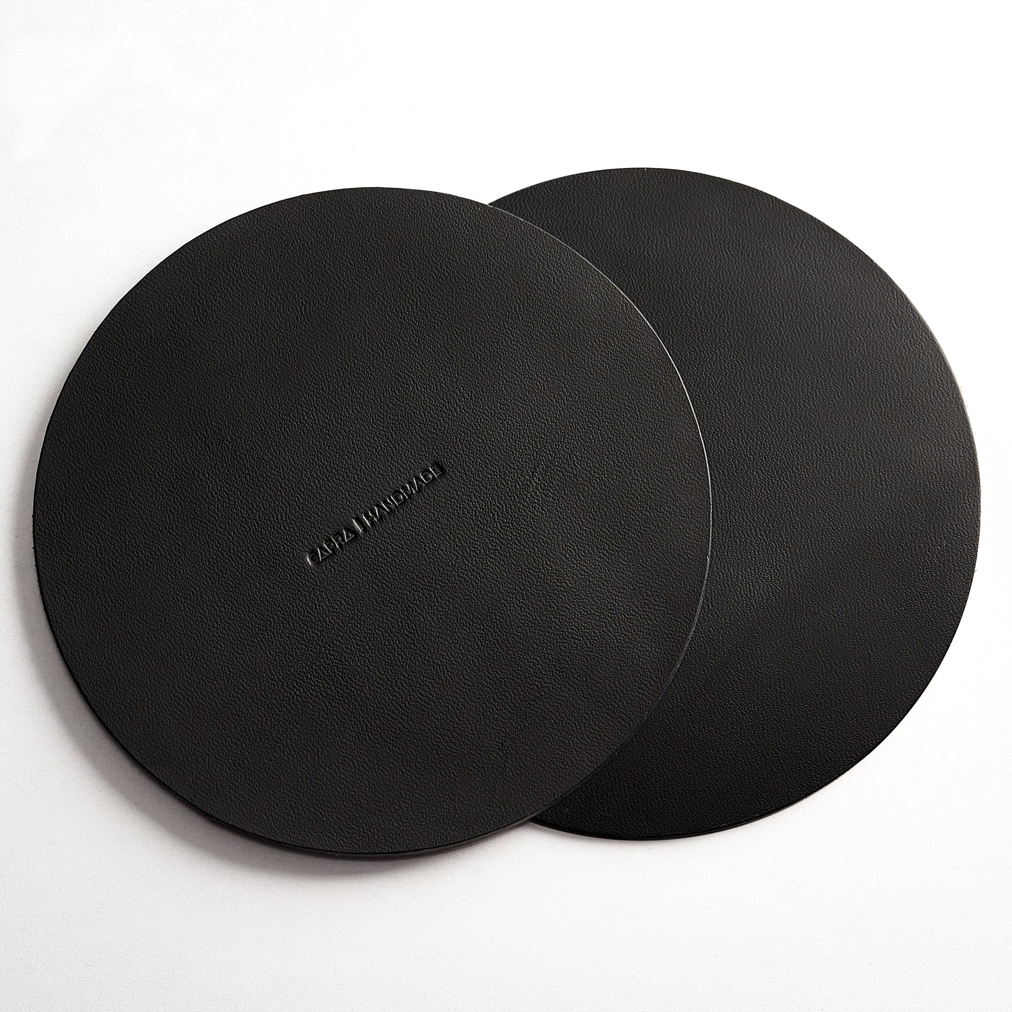Black Leather homepod pad, protect wood surfaces from white rings, mens cowhide coasters for apple smart speaker