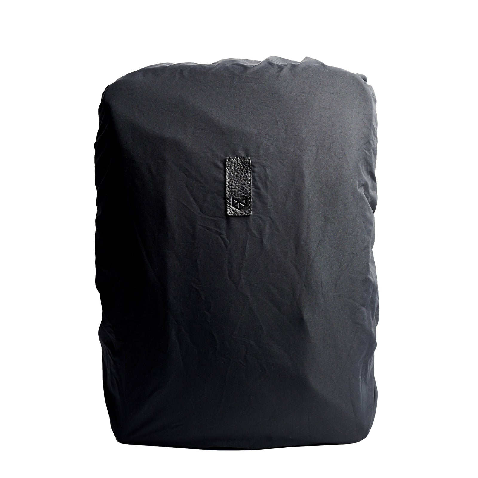 Black rain cover for leather backpacks. Mens backpacks accessories