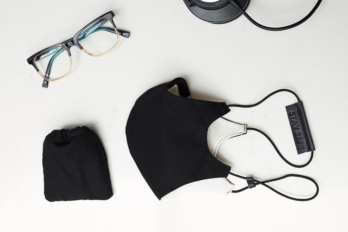 Details view.  Washable, Reusable Face Mask by Capra Leather